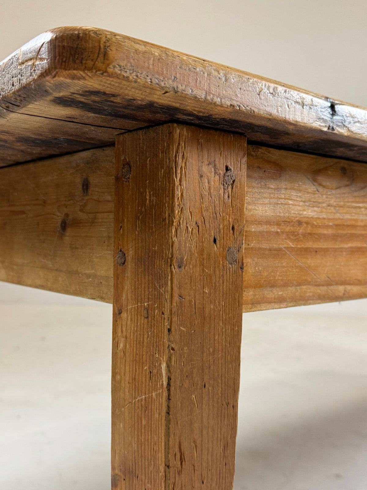 English Pine Refectory Table with Two Drawers, 250 cm, c. 1900, photo 14
