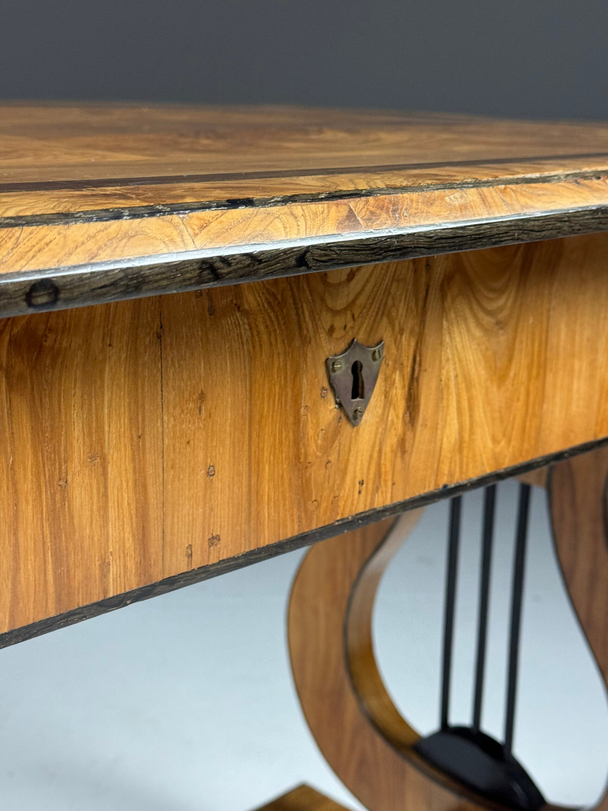 Biedermeier Ash Writing Table, Germany or Austria, Mid 19th Century, photo 15