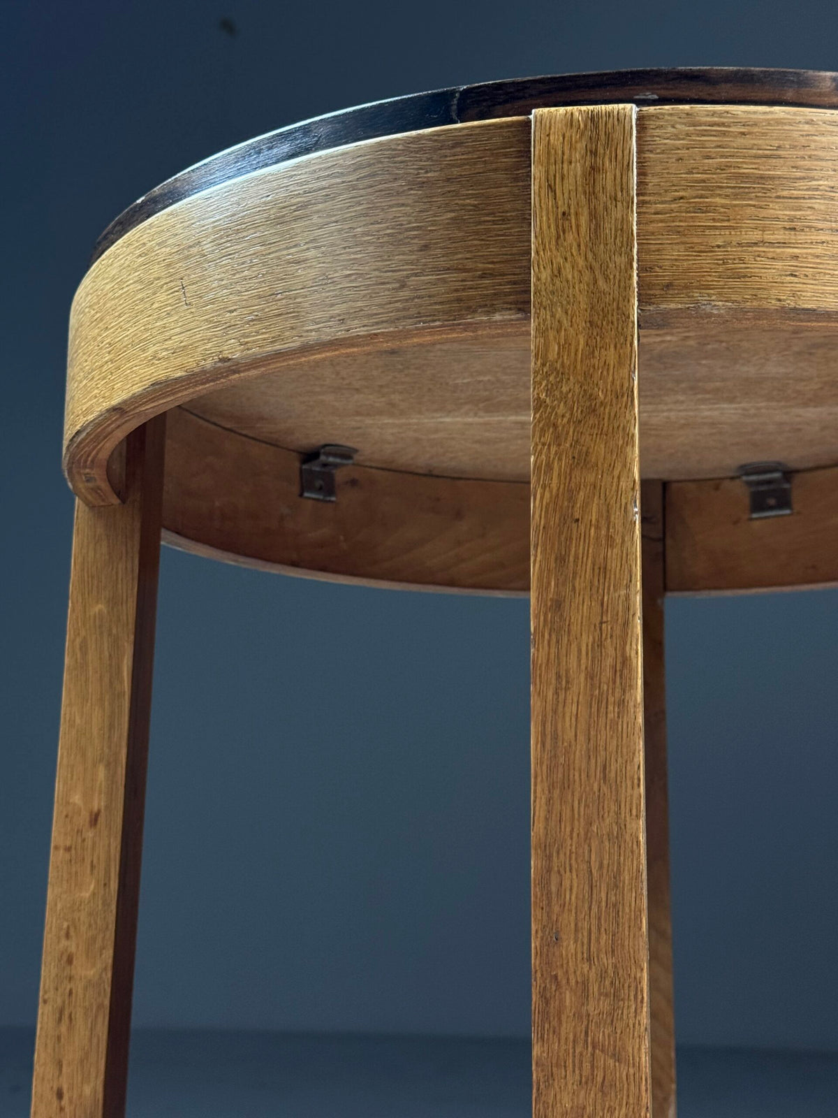 Art Deco Oak Side Table with Star Inlay, Early 20th Century, photo 11