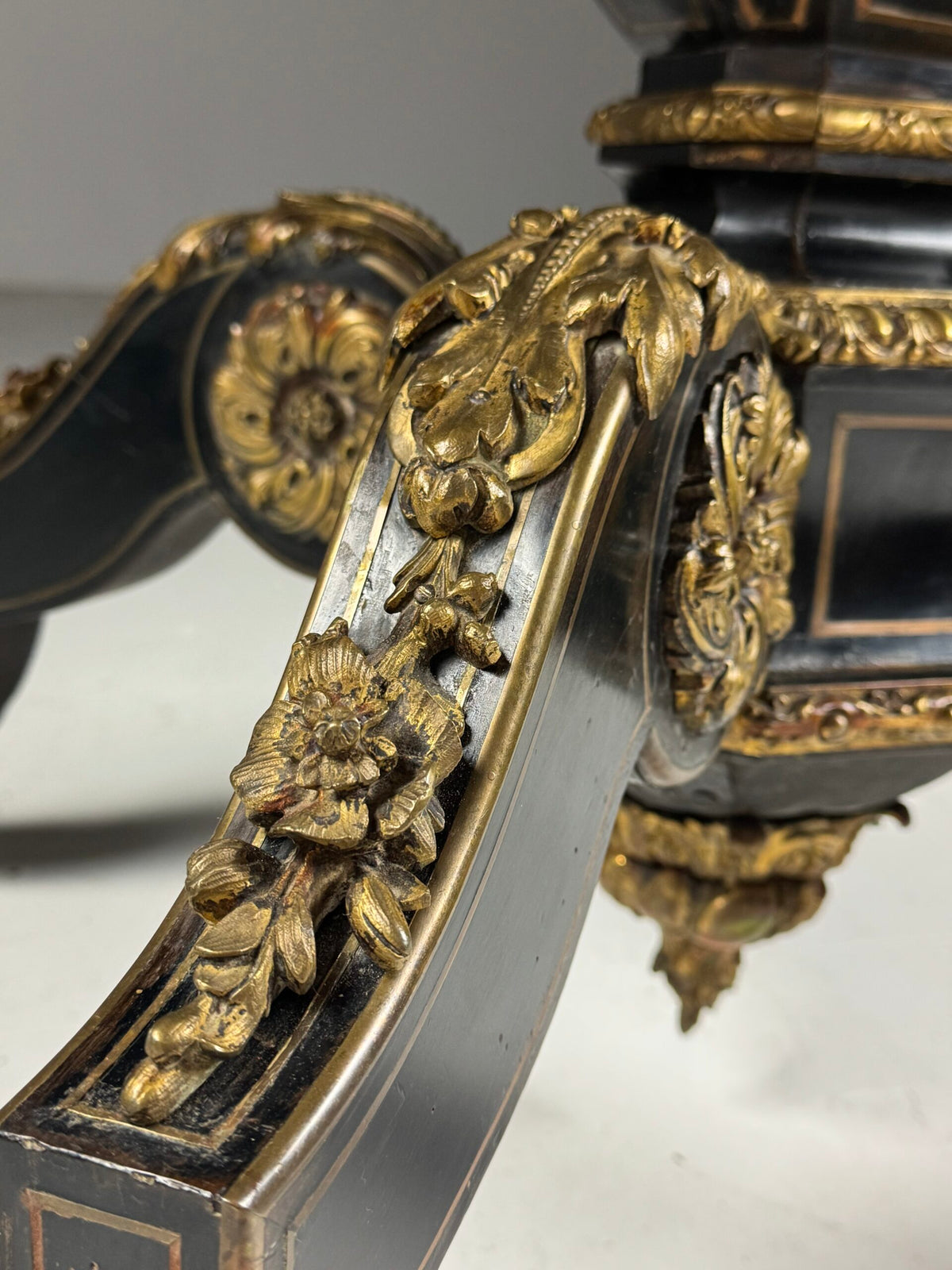 Napoleon III Ebonised Center Table with Gilt Bronze Mounts, photo 7