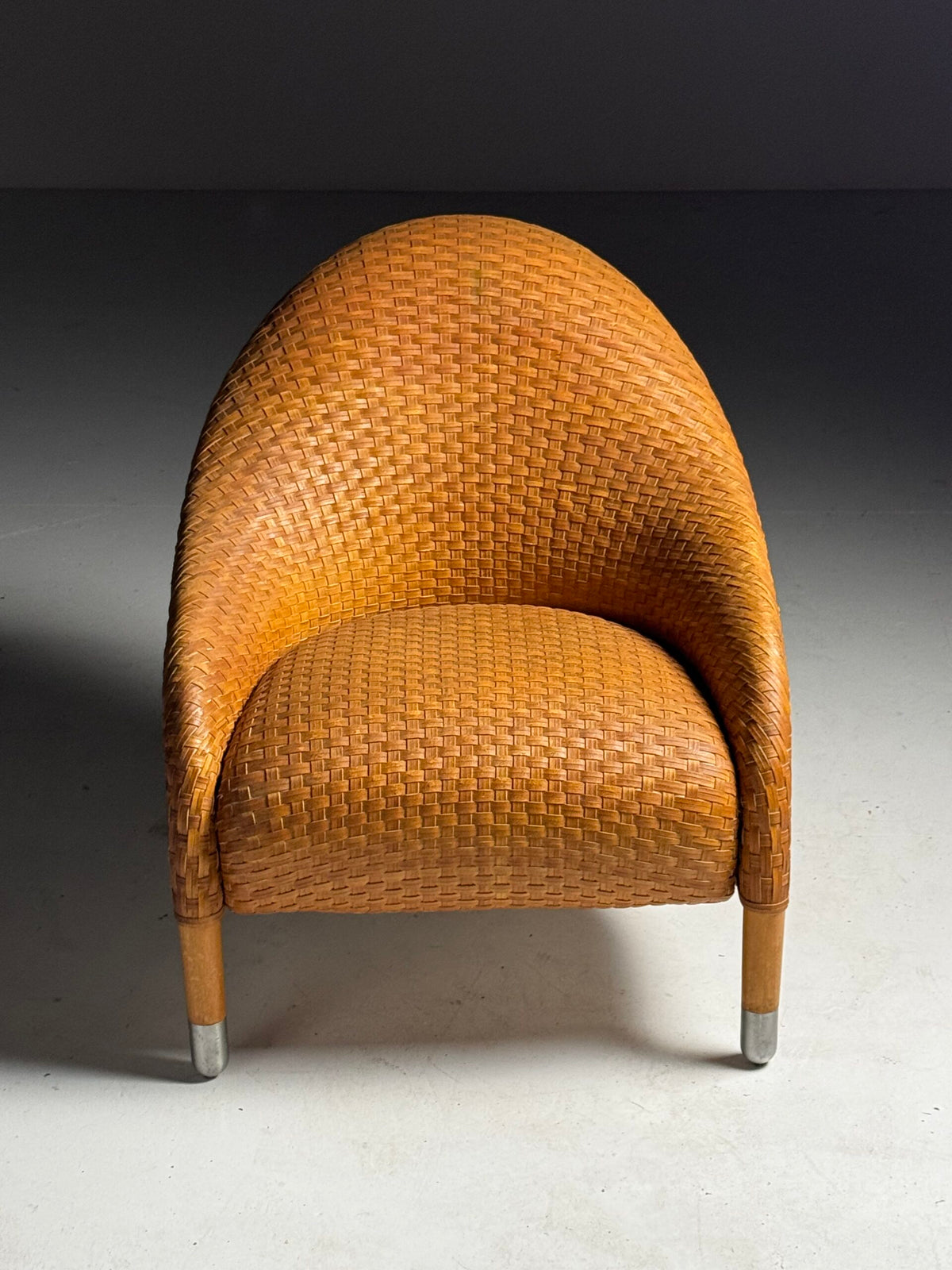 Pair of B&B Italia Cognac Leather Club Chairs by Antonio Citterio, photo 8