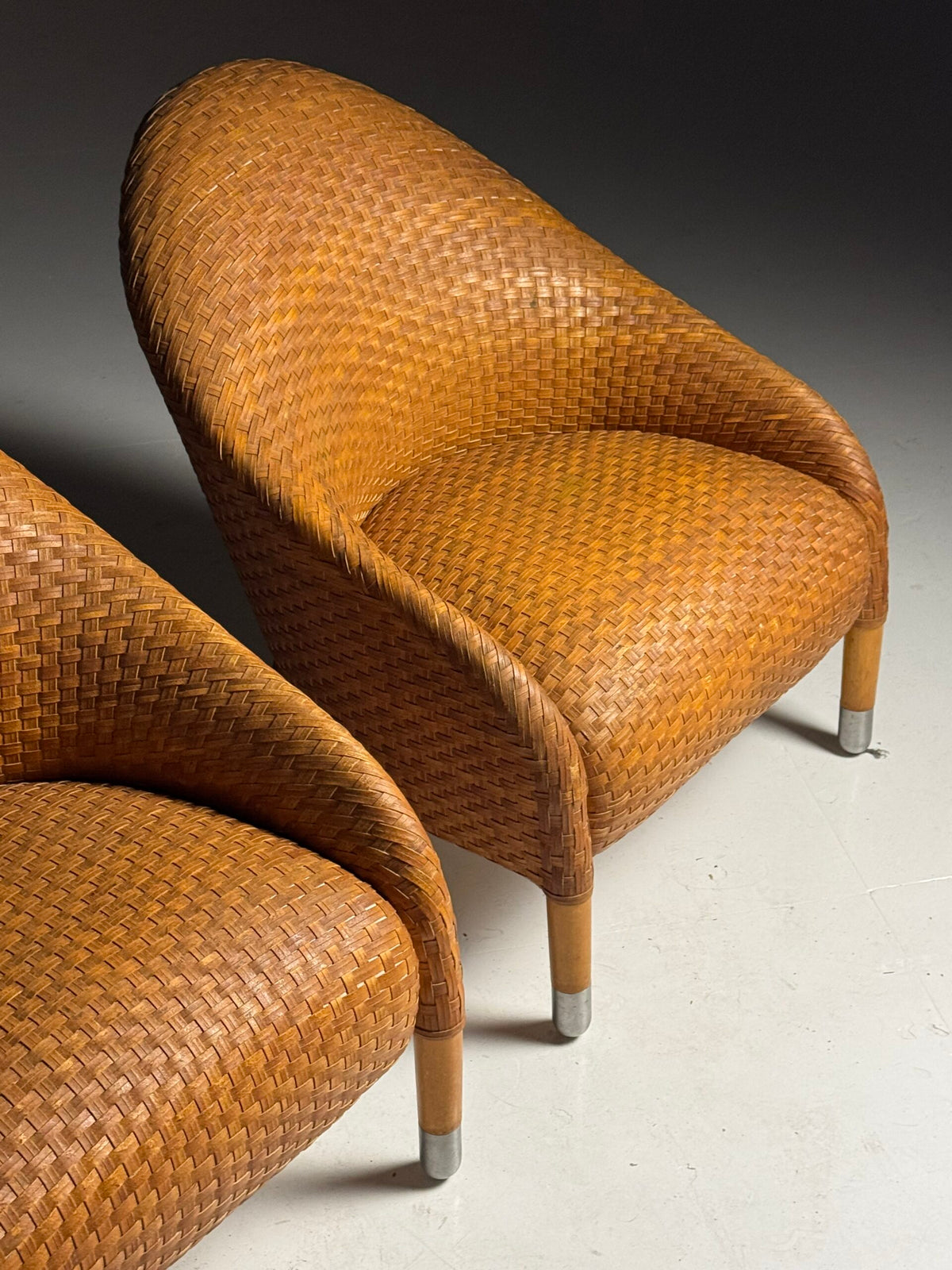 Pair of B&B Italia Cognac Leather Club Chairs by Antonio Citterio, photo 14