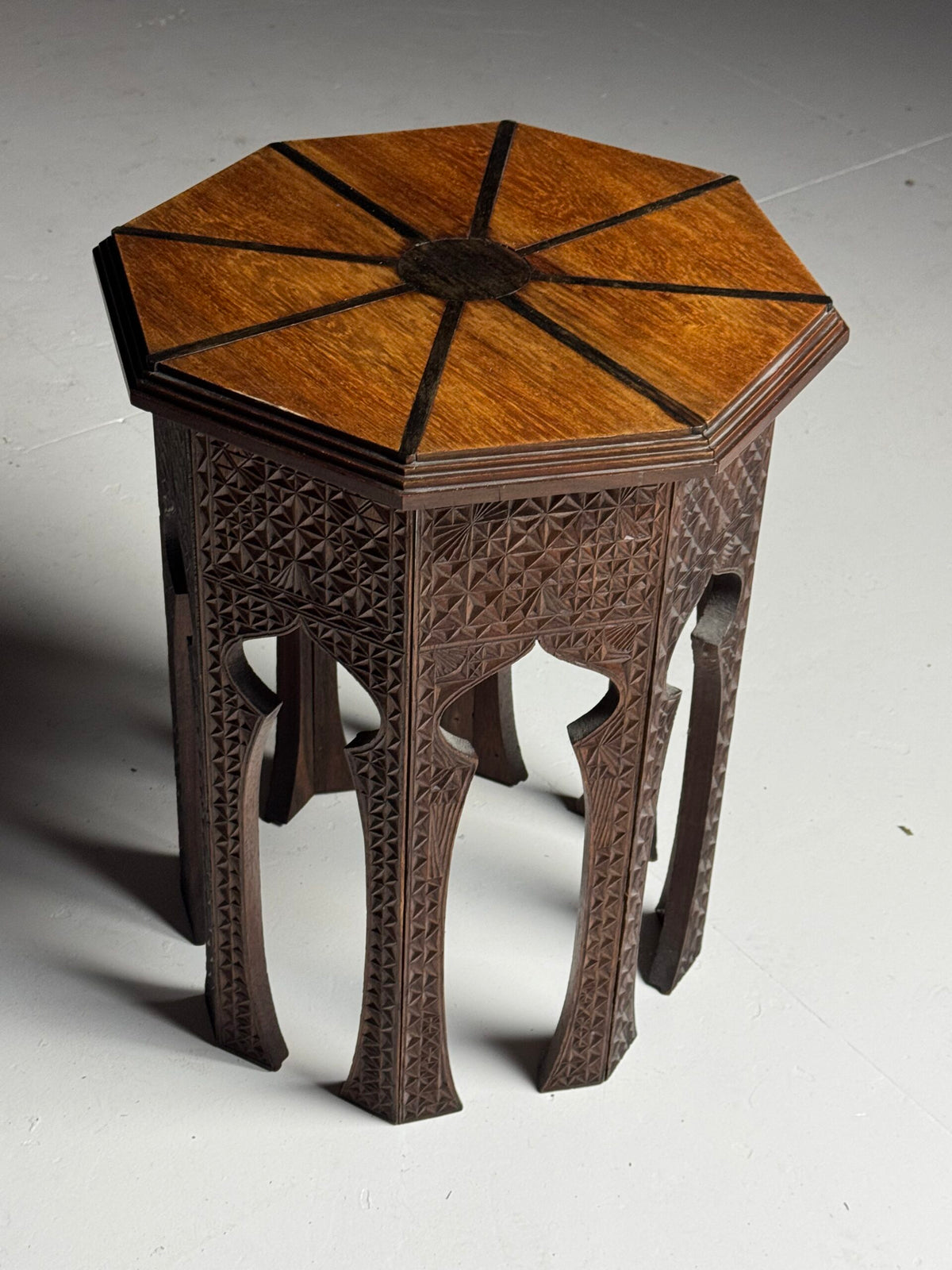 Anglo Indian Carved Hardwood Side Table, circa 1900, photo 3
