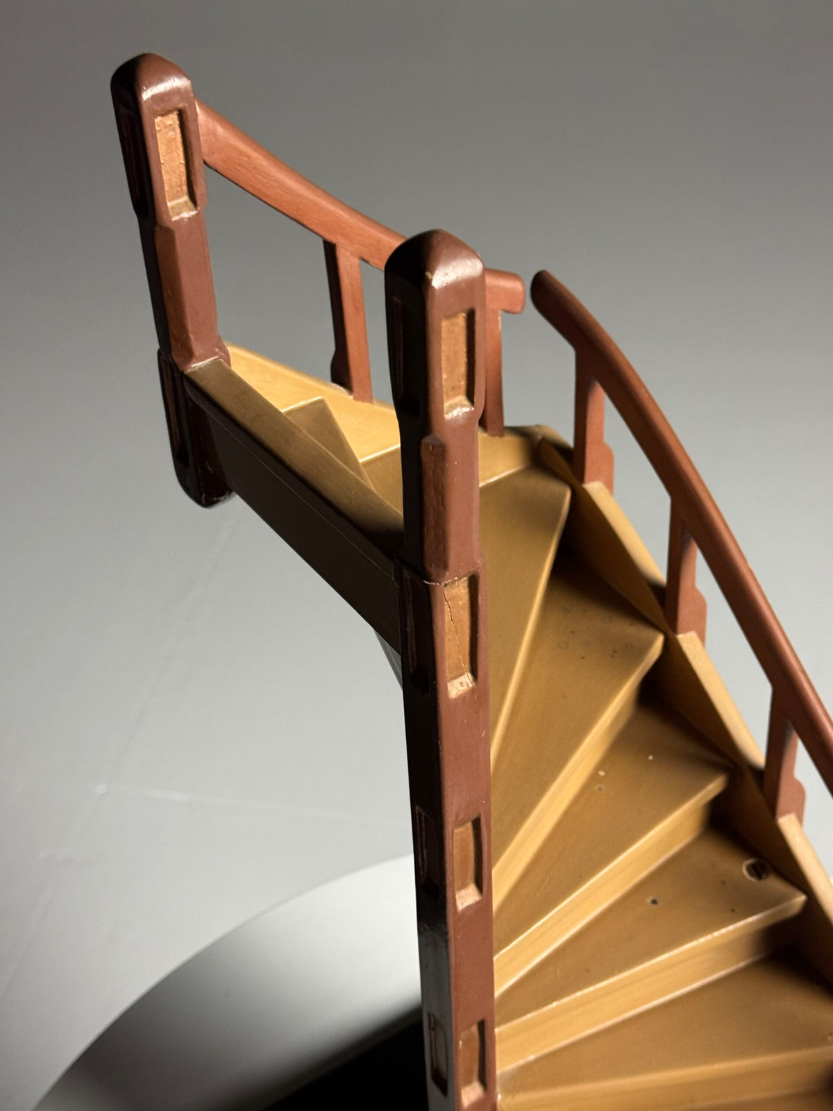Wooden Staircase Scale Model Painted in Two Browns, photo 5