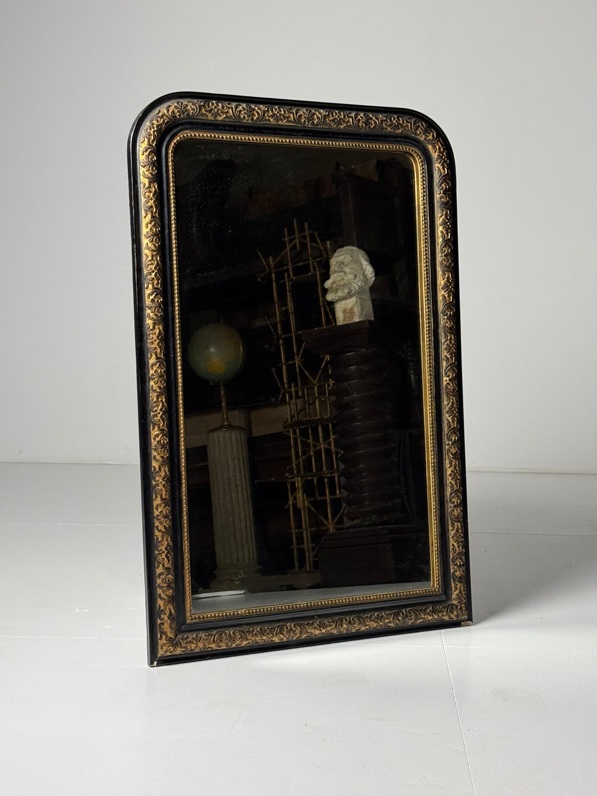 French Black and Gold Louis Philippe Style Mirror, 19th Century, photo 1