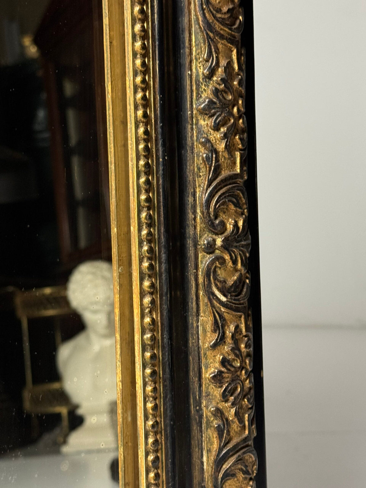 French Black and Gold Louis Philippe Style Mirror, 19th Century, photo 7