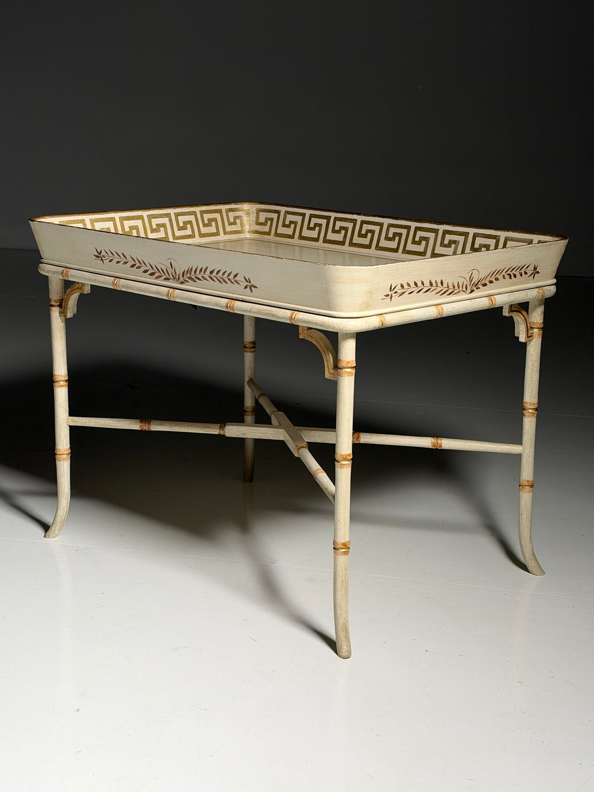 Faux Bamboo tray table side table