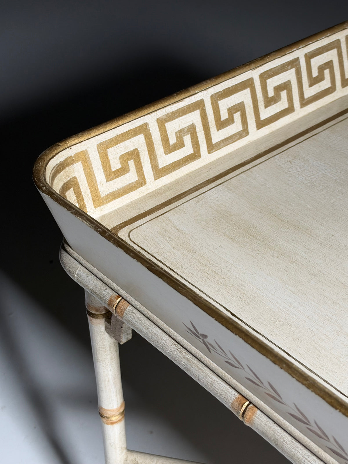 Faux Bamboo tray table side table