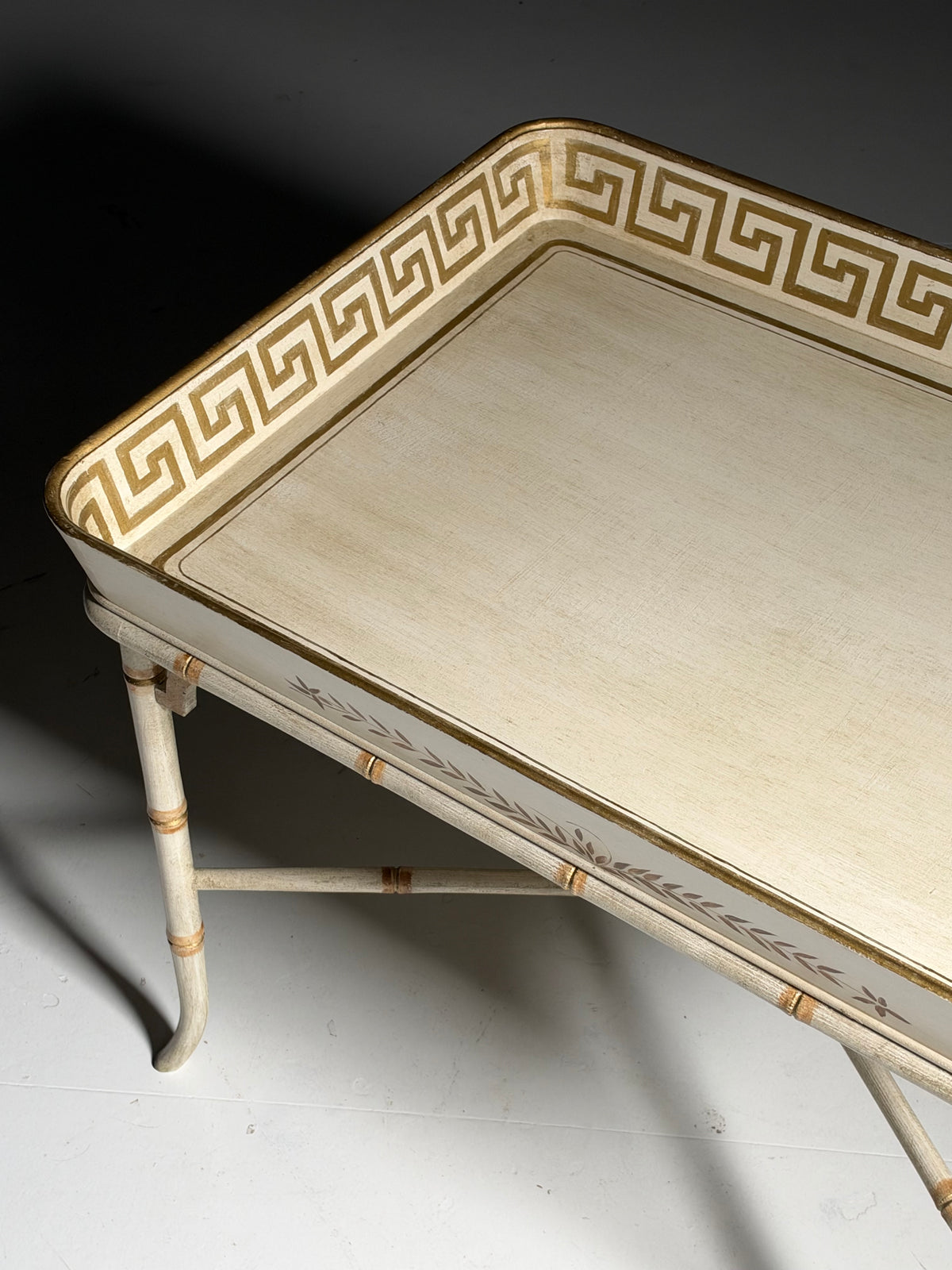 Faux Bamboo tray table side table