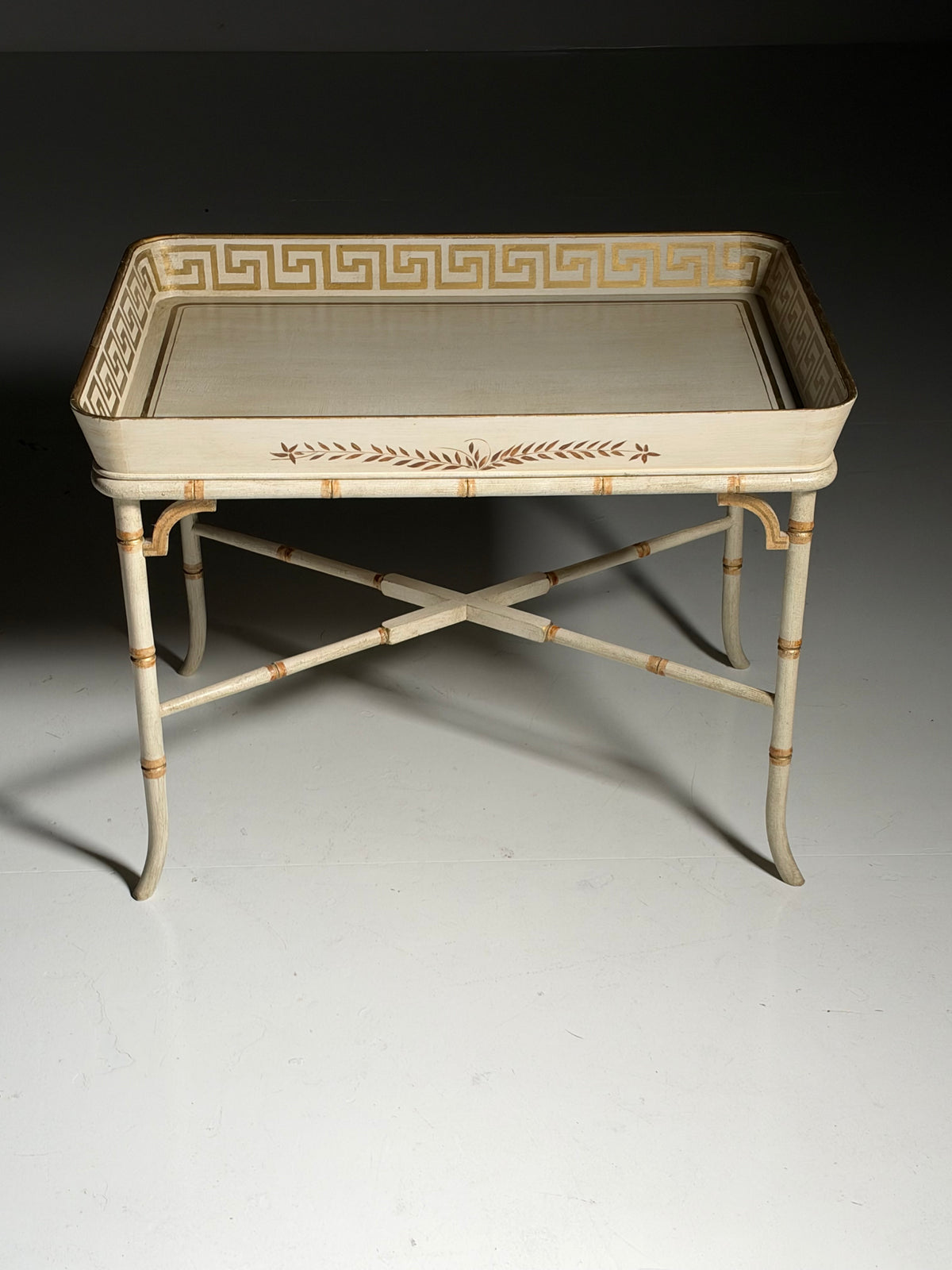 Faux Bamboo tray table side table