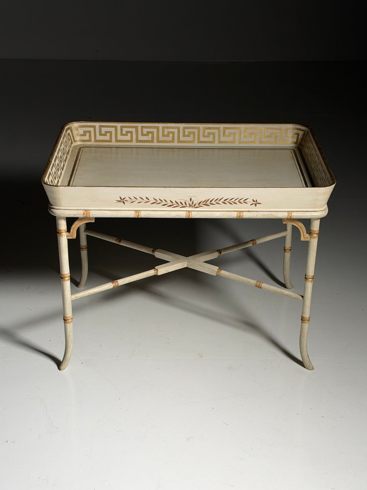 Faux Bamboo tray table side table