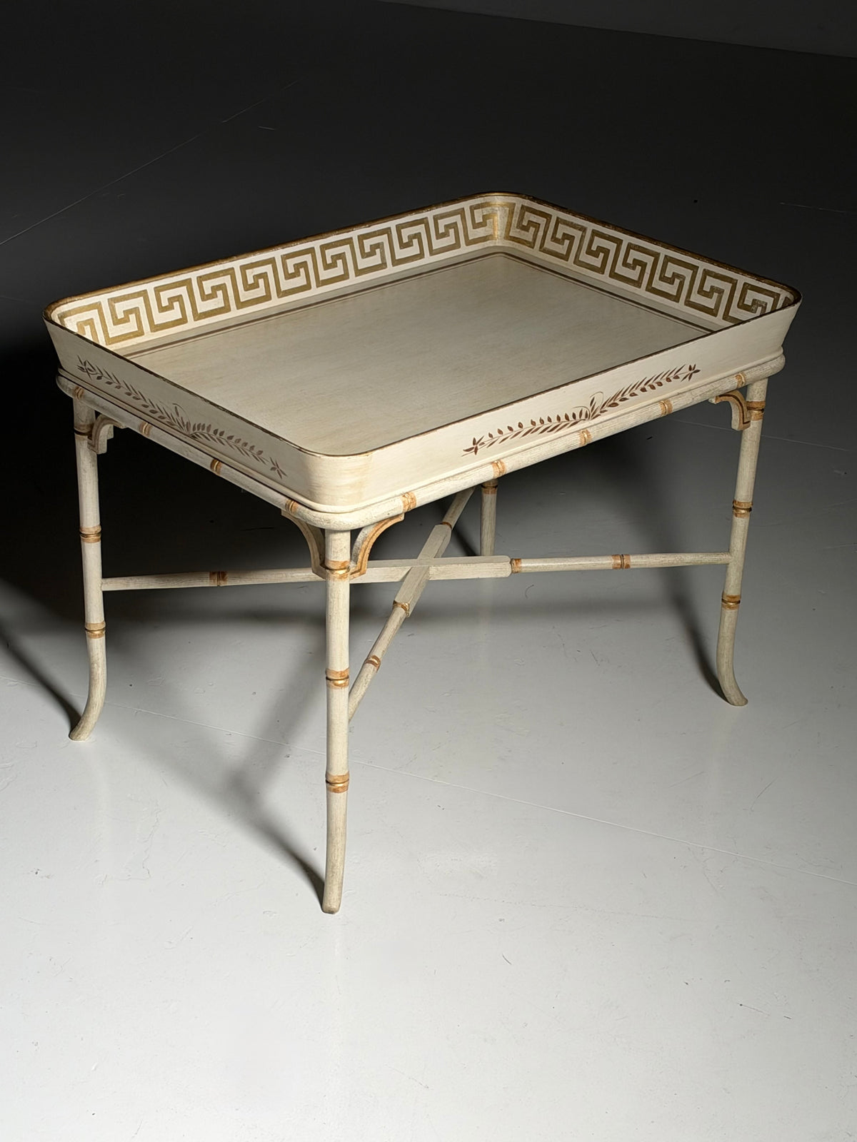 Faux Bamboo tray table side table