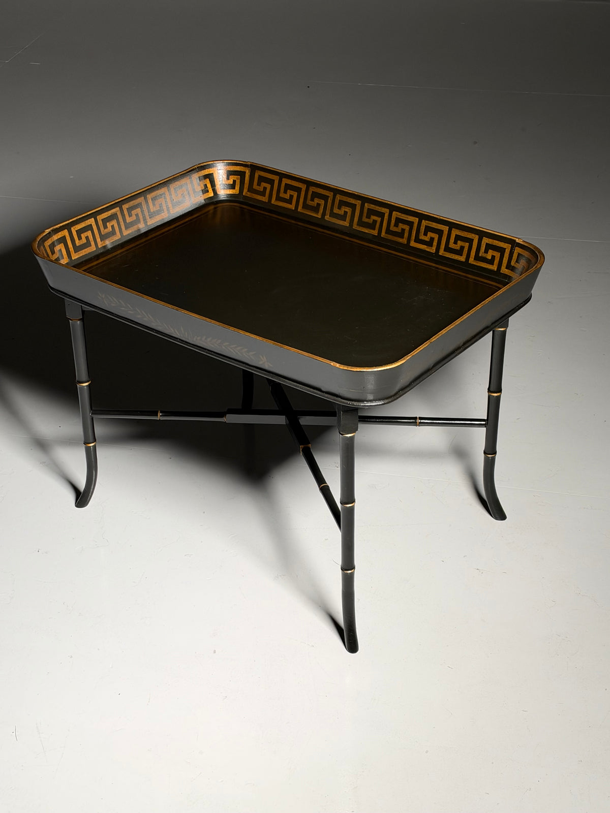 Faux Bamboo tray table side table