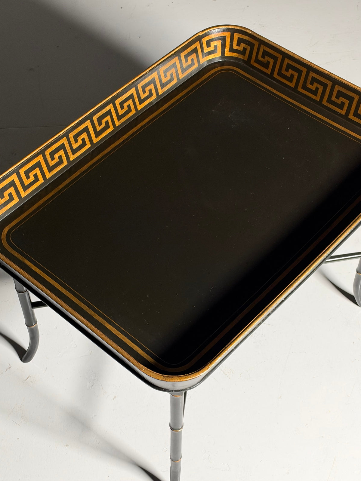 Faux Bamboo tray table side table