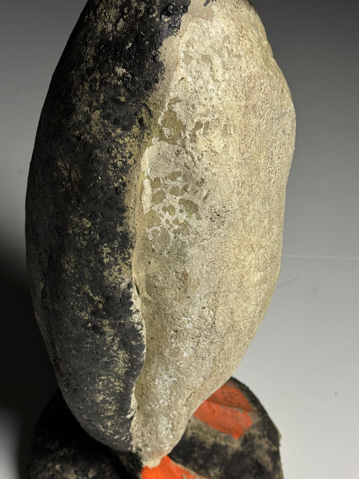 Set of 2 concrete penguin garden statues