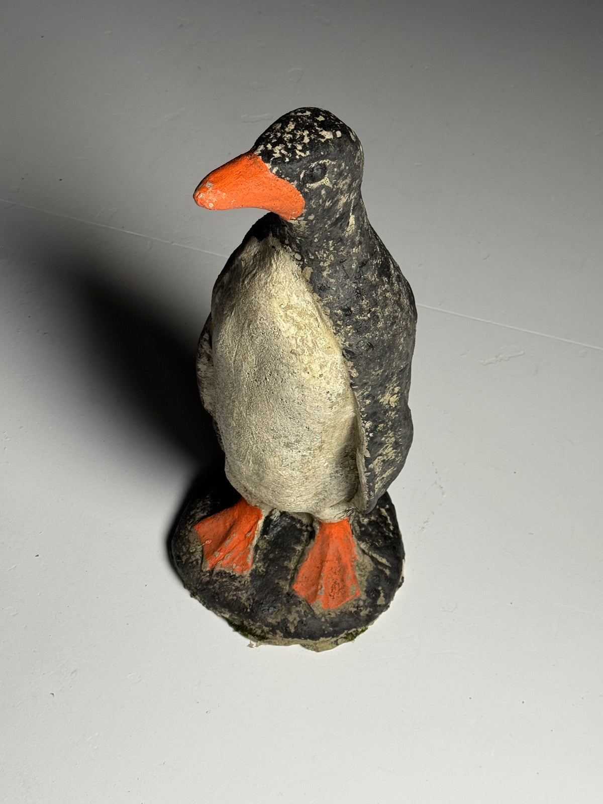 Set of 2 concrete penguin garden statues
