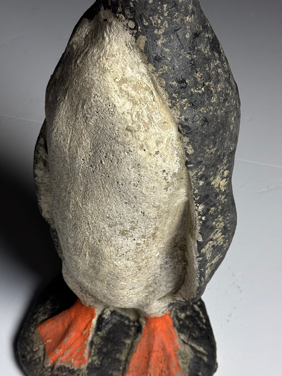 Set of 2 concrete penguin garden statues