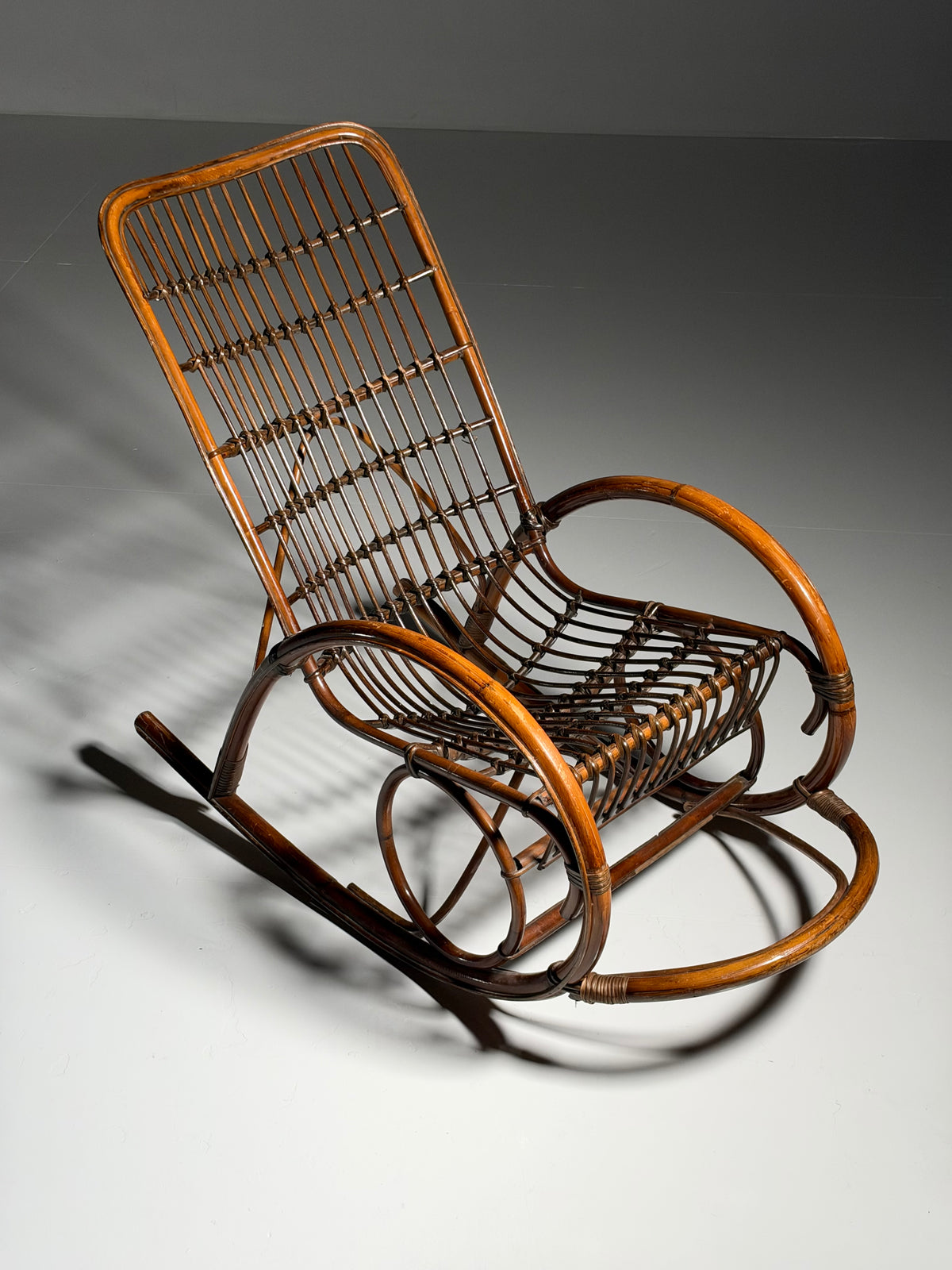 Rattan rocking chair, circa 1950