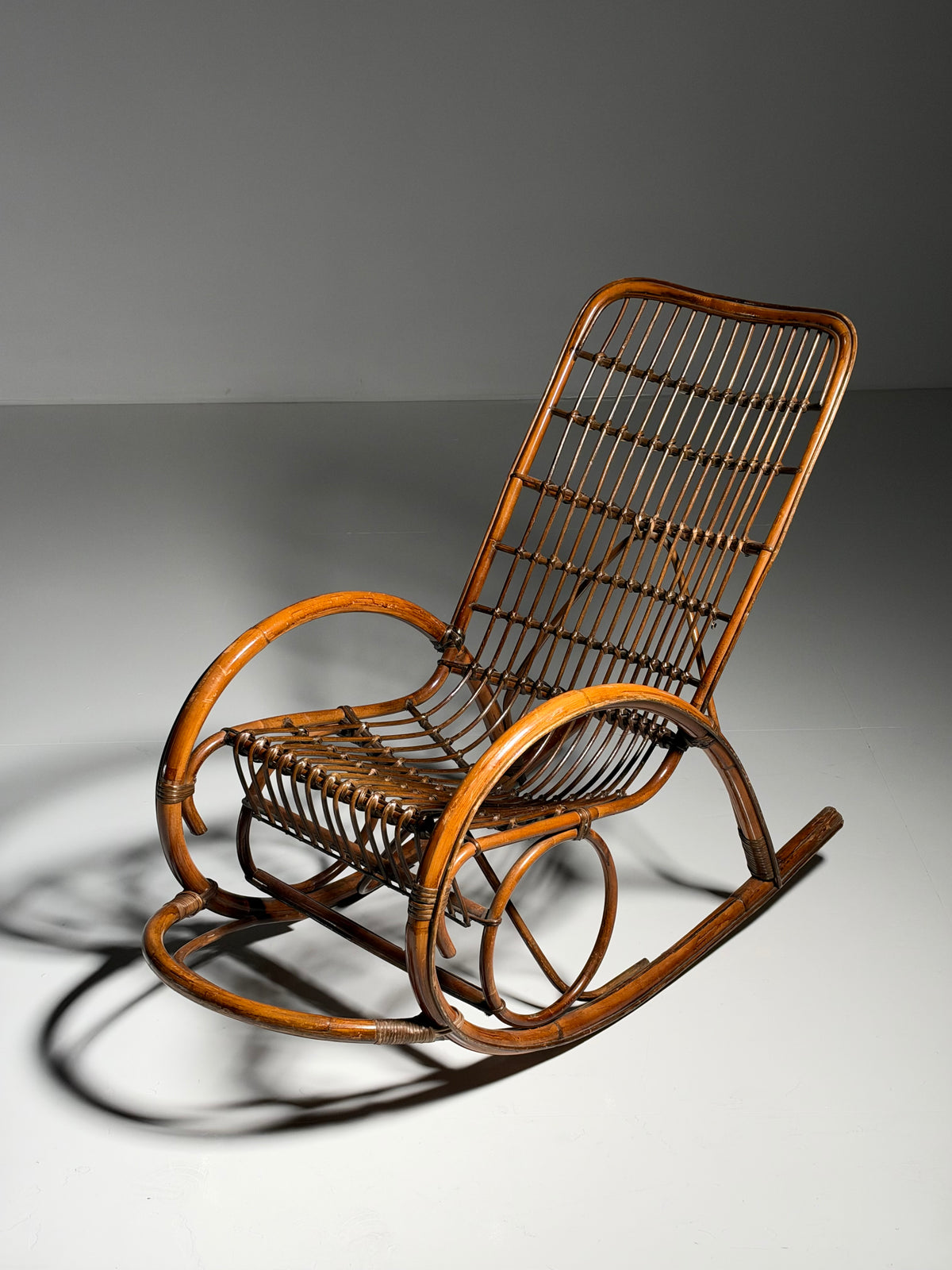 Rattan rocking chair, circa 1950