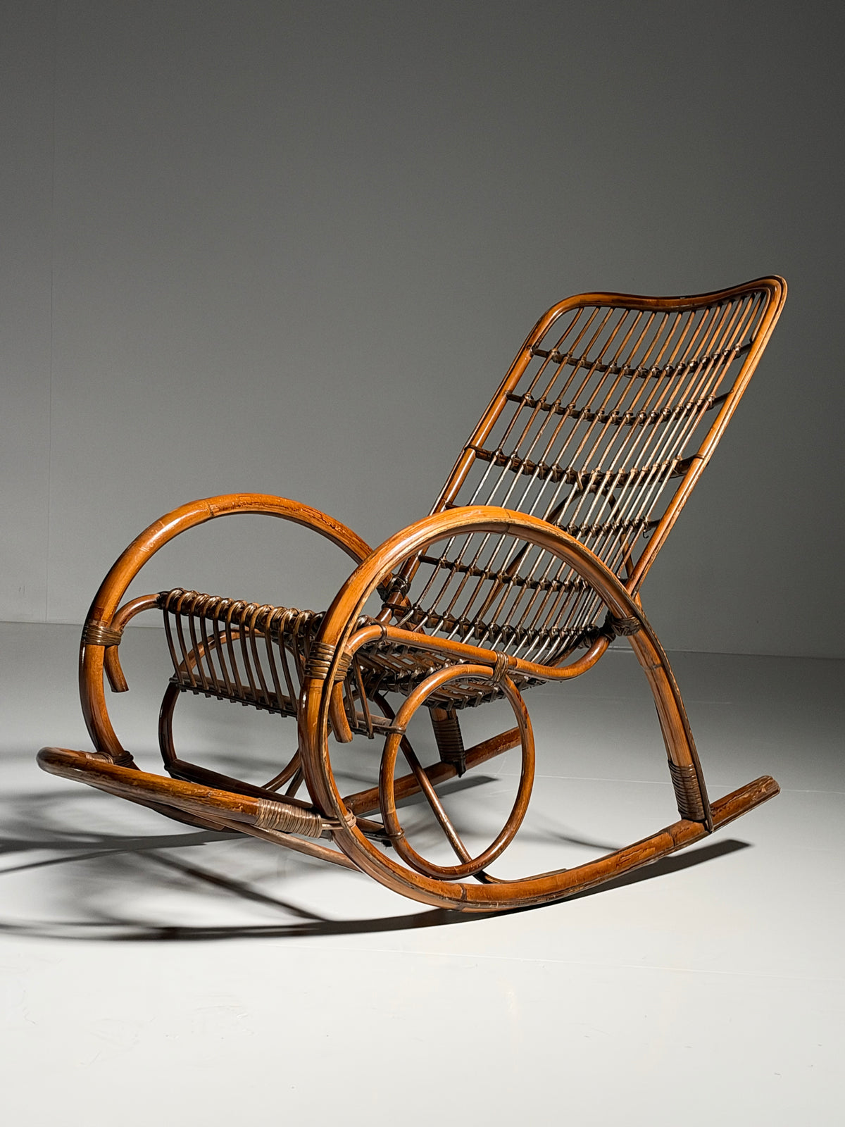 Rattan rocking chair, circa 1950
