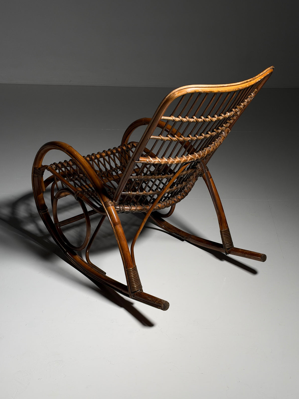 Rattan rocking chair, circa 1950