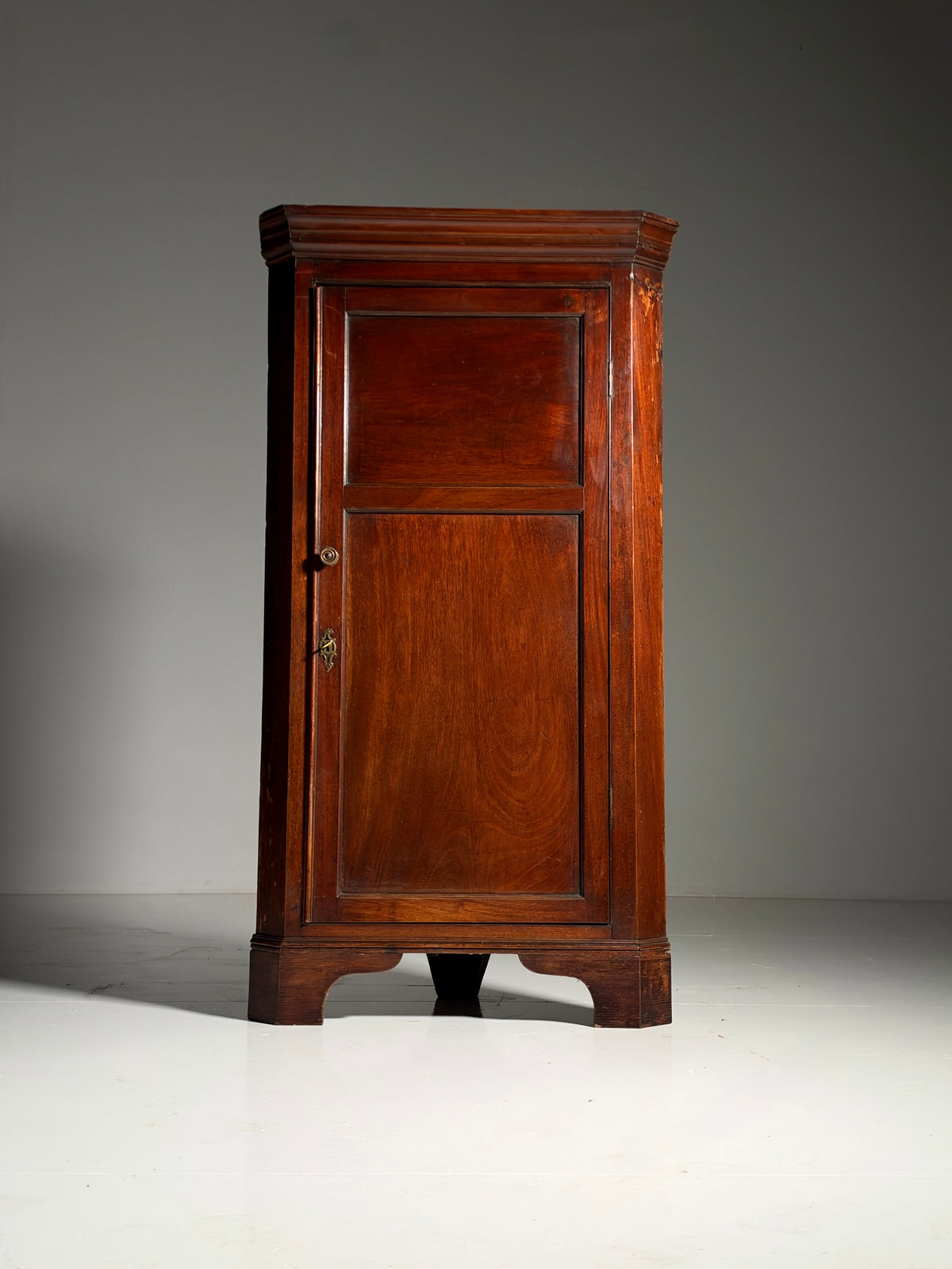 19th century English mahogany corner cabinet