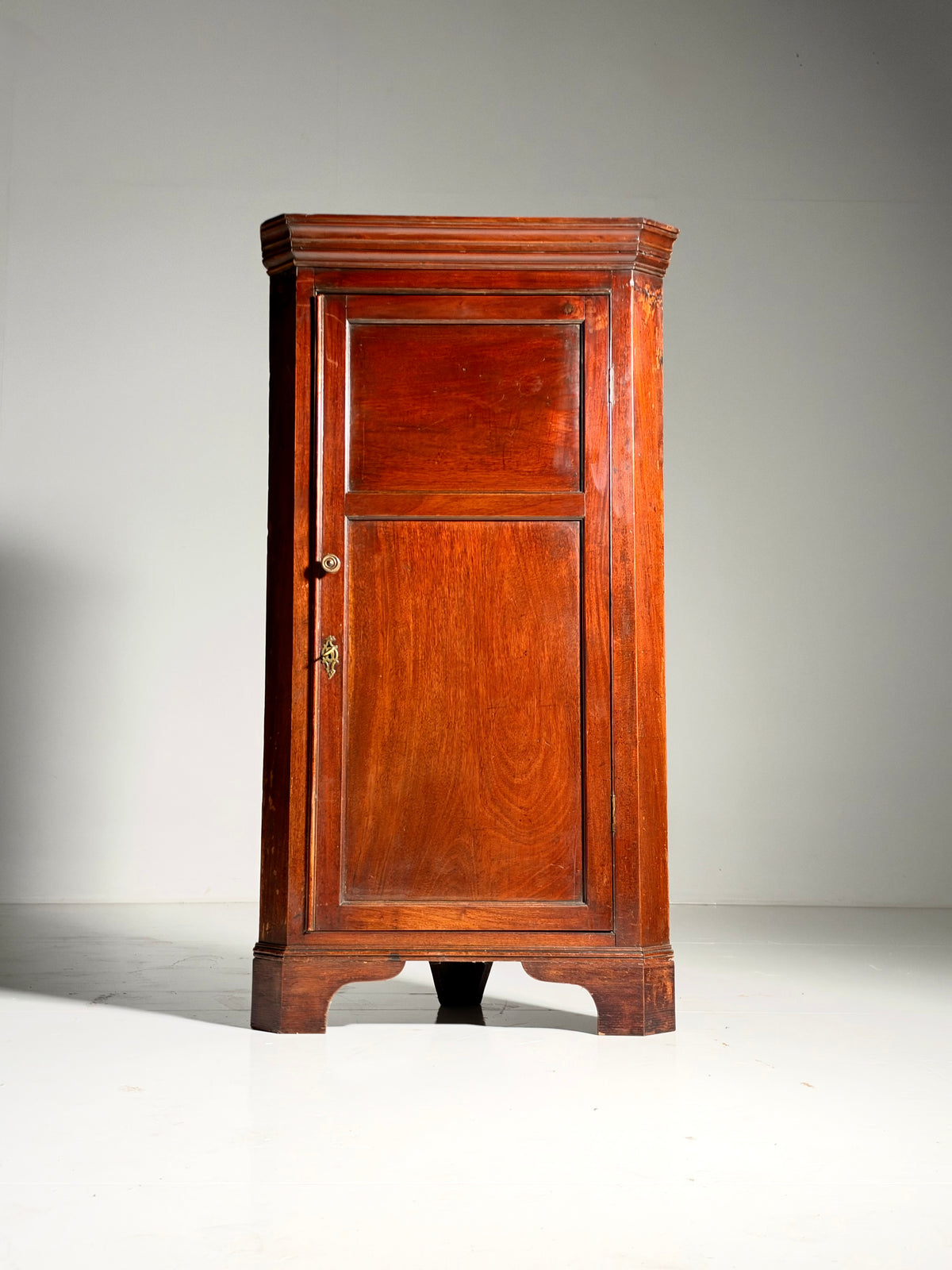 19th century English mahogany corner cabinet