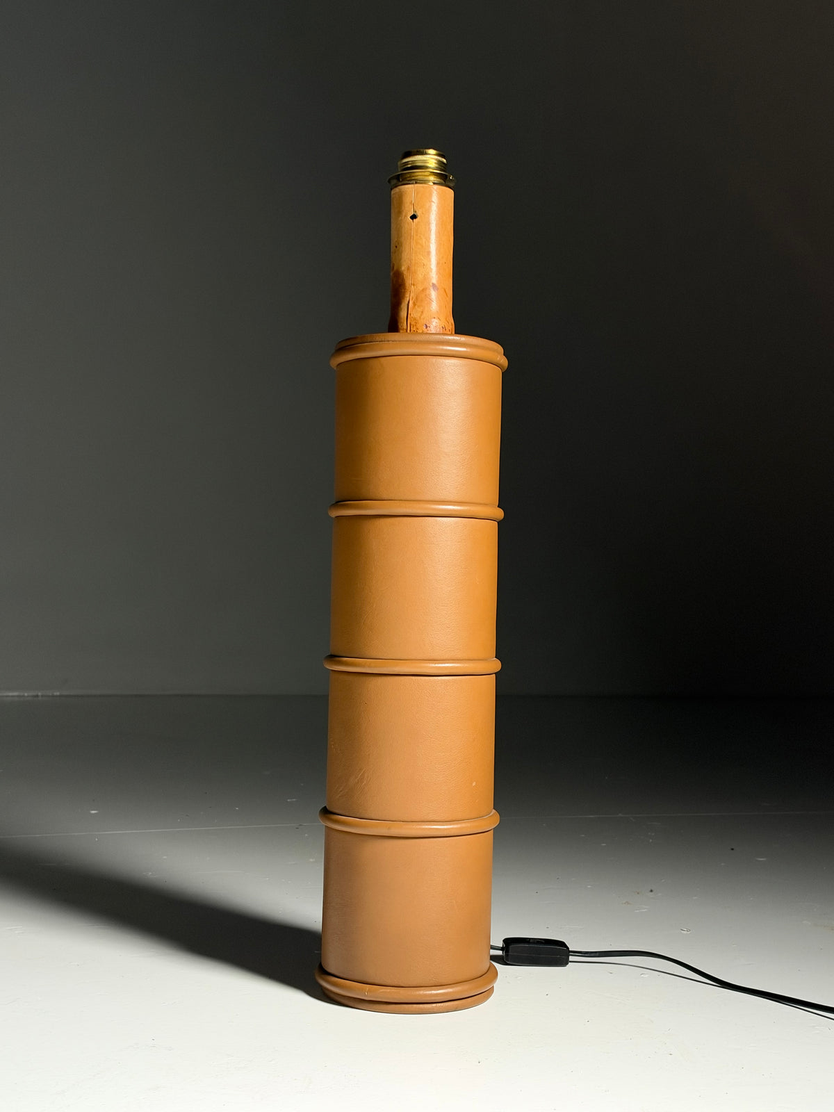Large leather table lamp