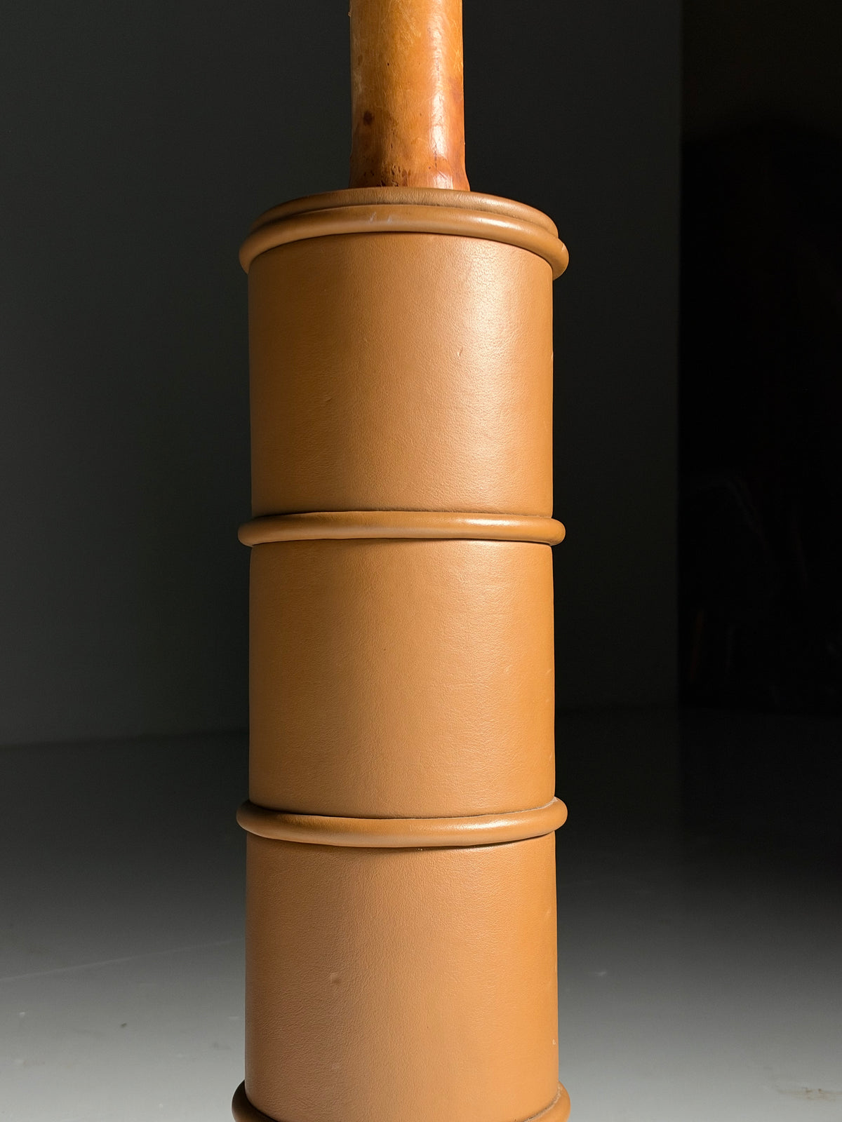 Large leather table lamp