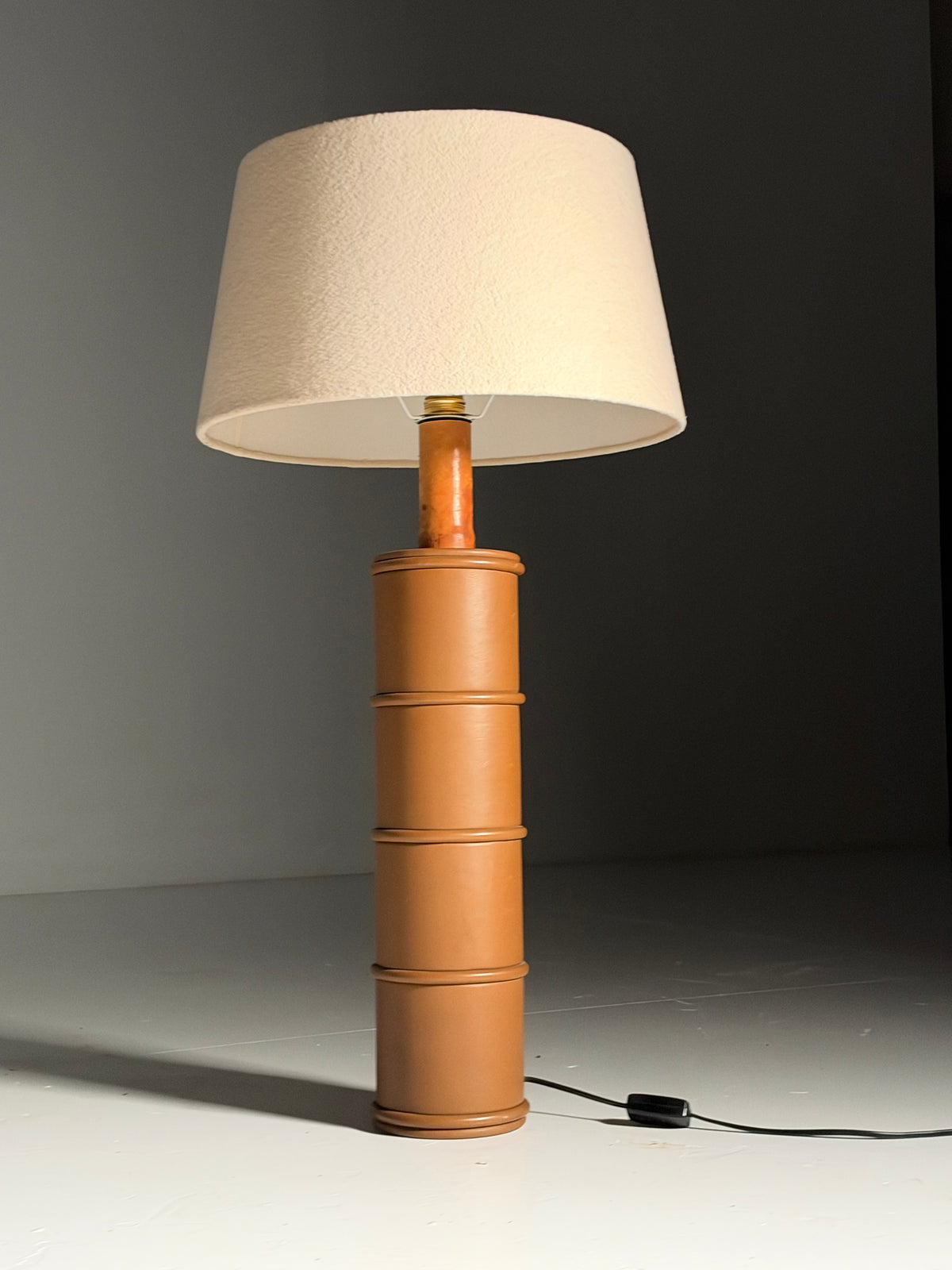 Large leather table lamp