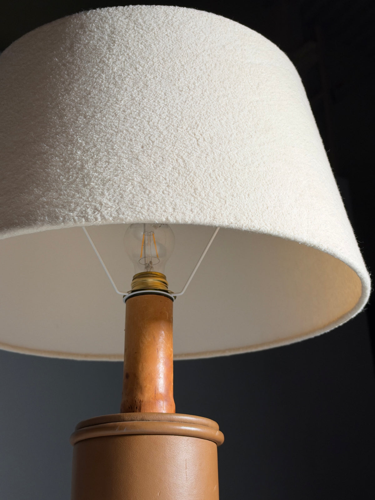 Large leather table lamp