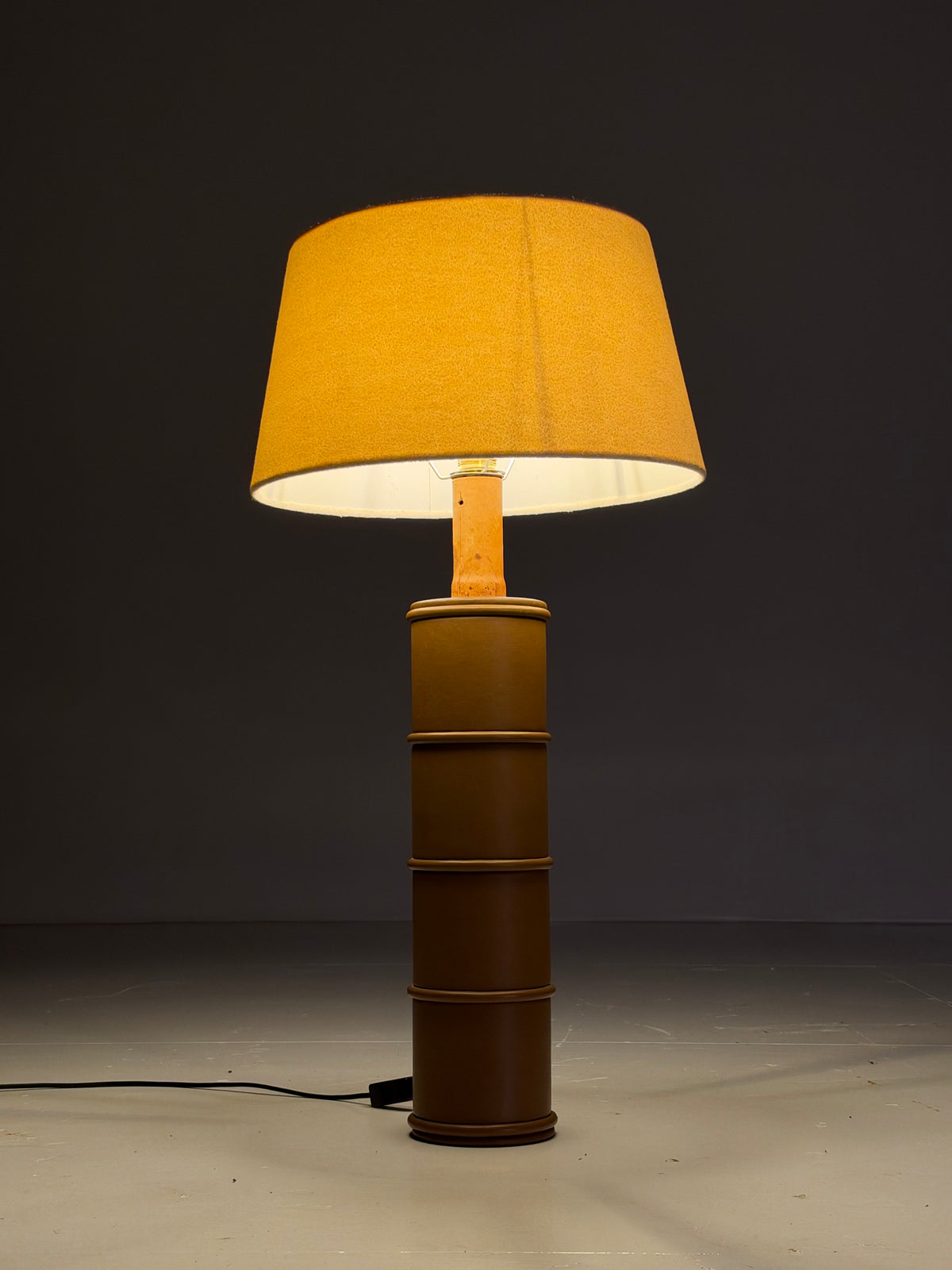 Large leather table lamp