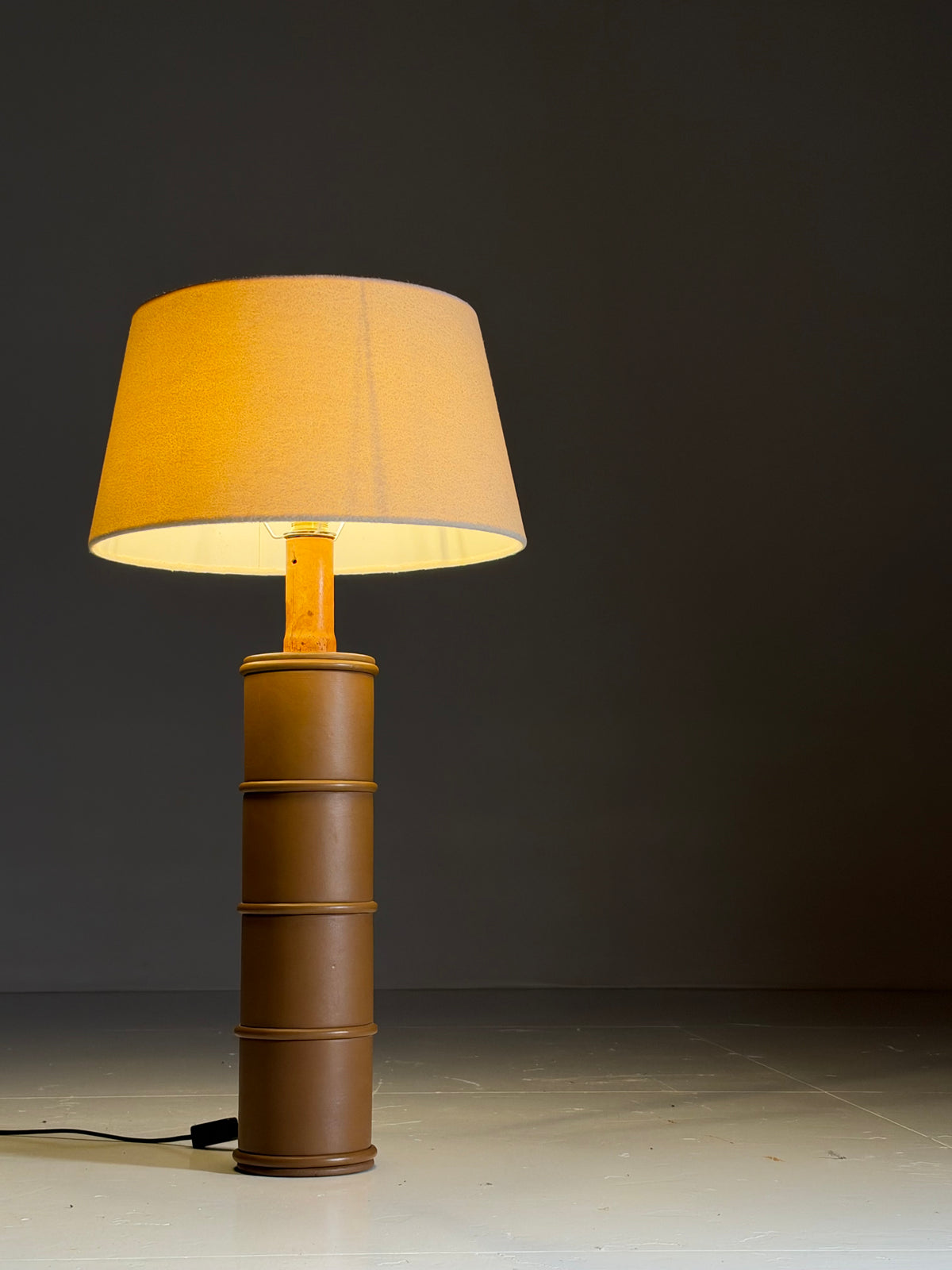 Large leather table lamp