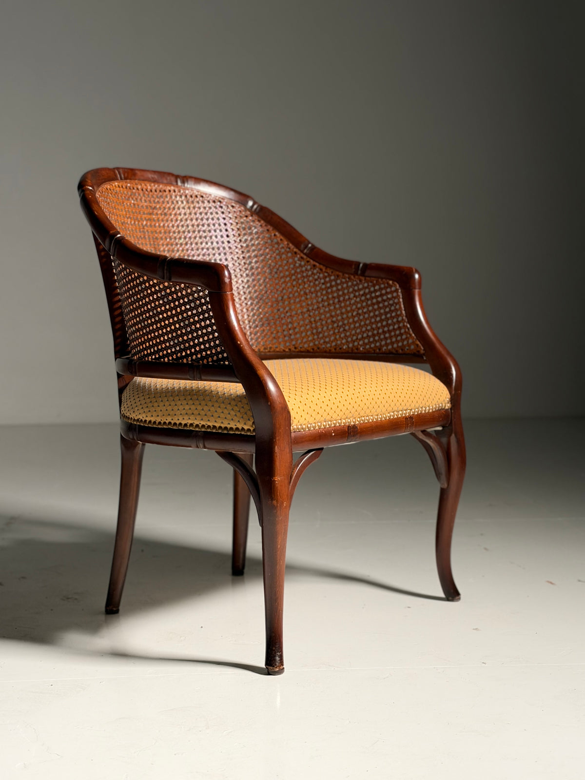 Set of 2 faux bamboo armchairs