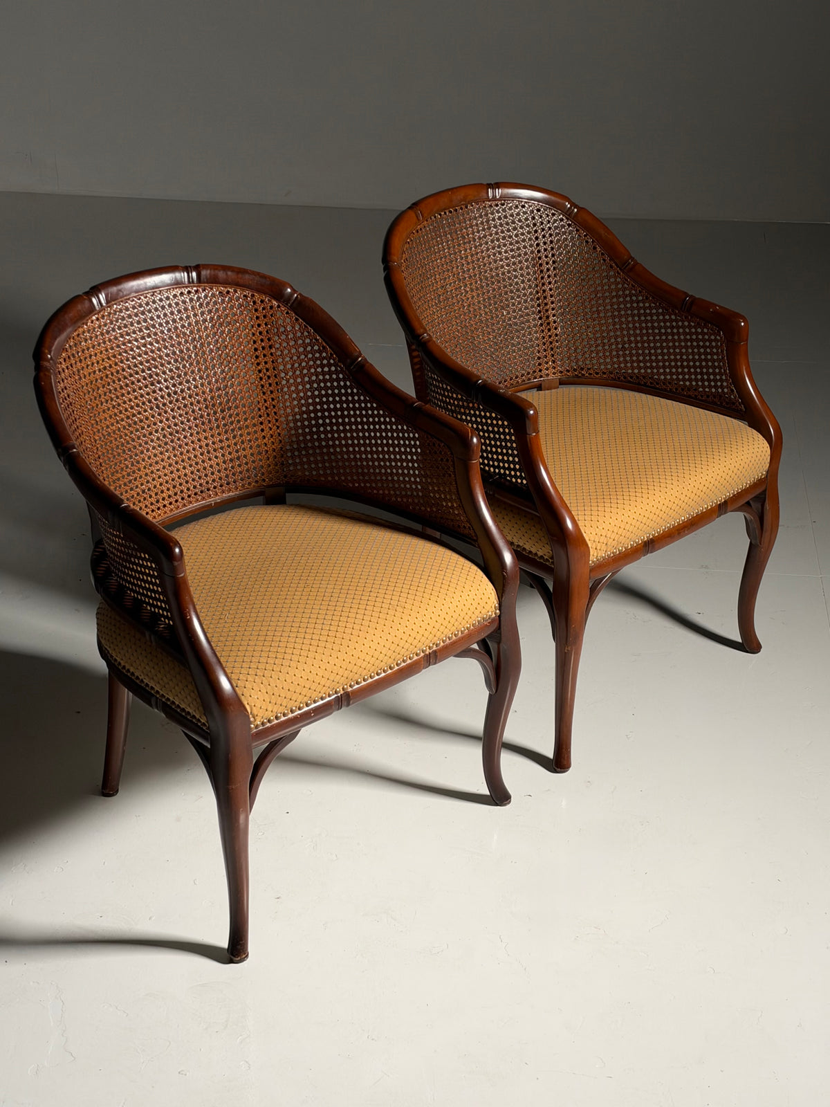 Set of 2 faux bamboo armchairs