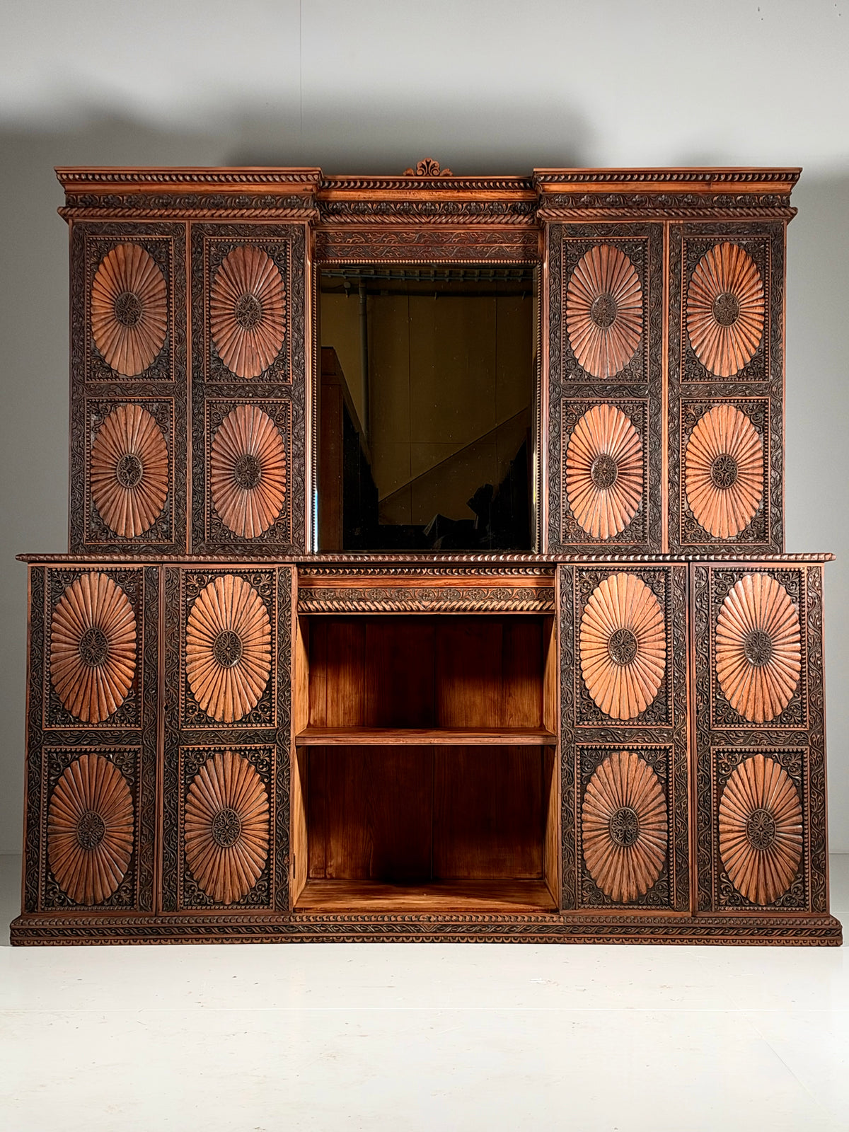 20th-century Anglo-Indian cabinet in teak