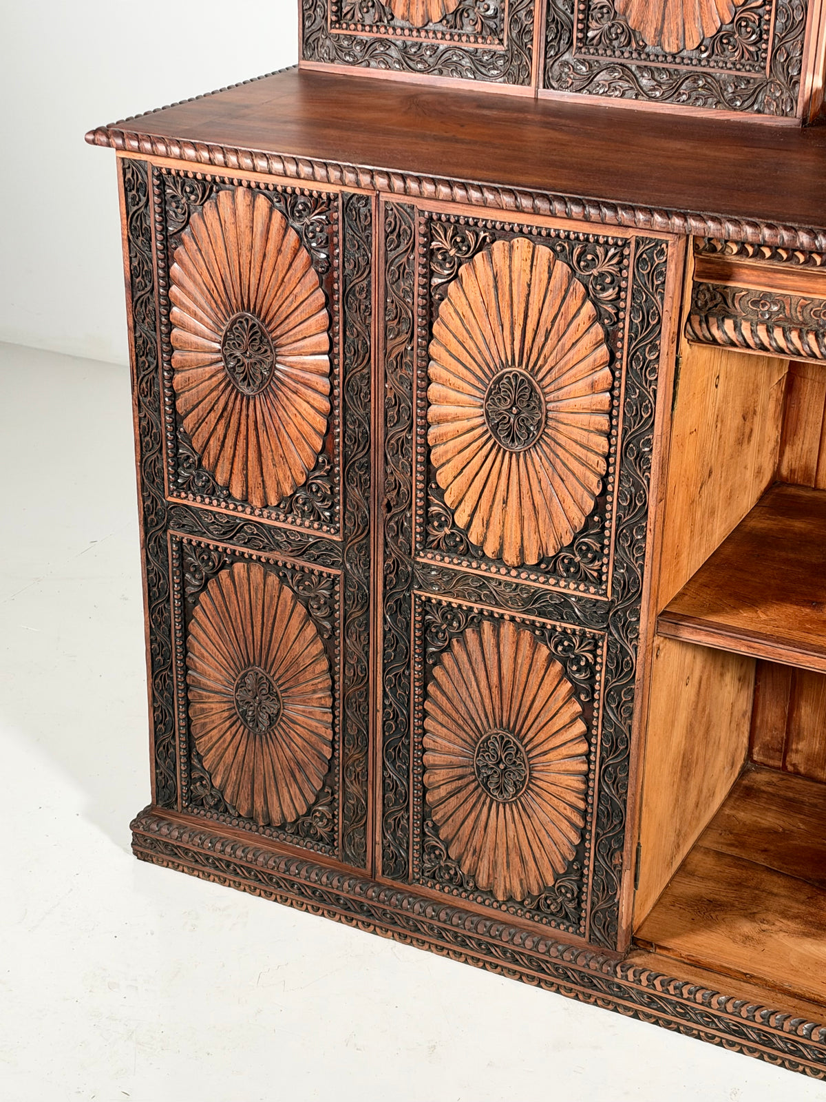 20th-century Anglo-Indian cabinet in teak