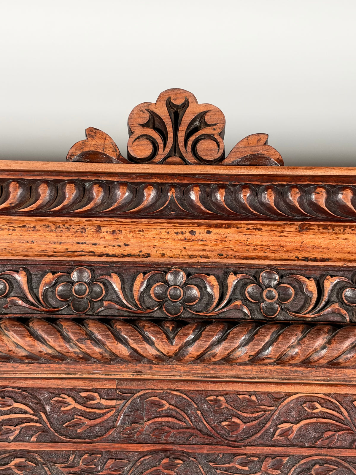 20th-century Anglo-Indian cabinet in teak