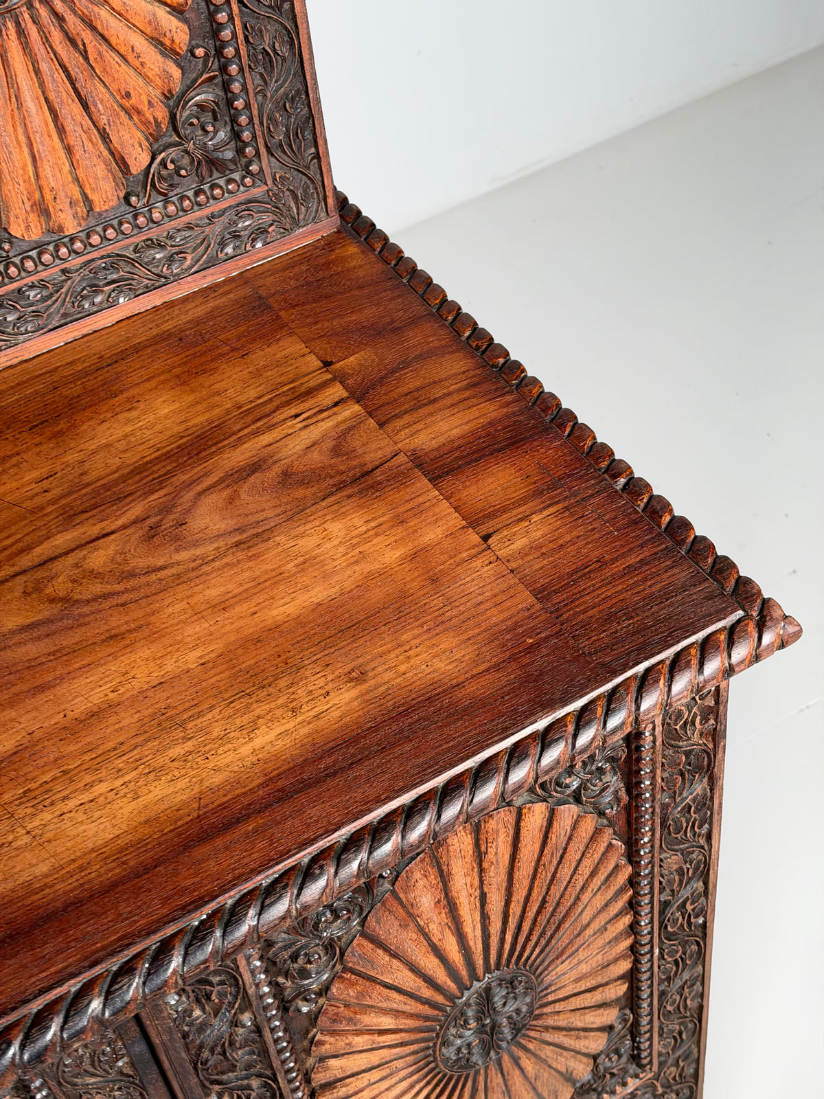 20th-century Anglo-Indian cabinet in teak