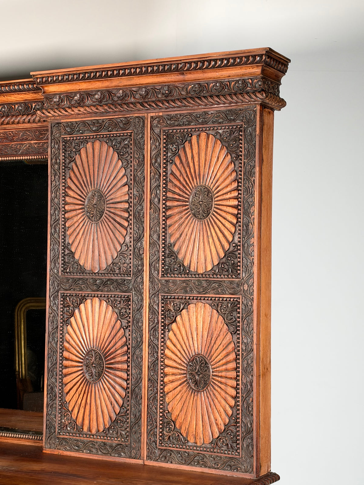 20th-century Anglo-Indian cabinet in teak