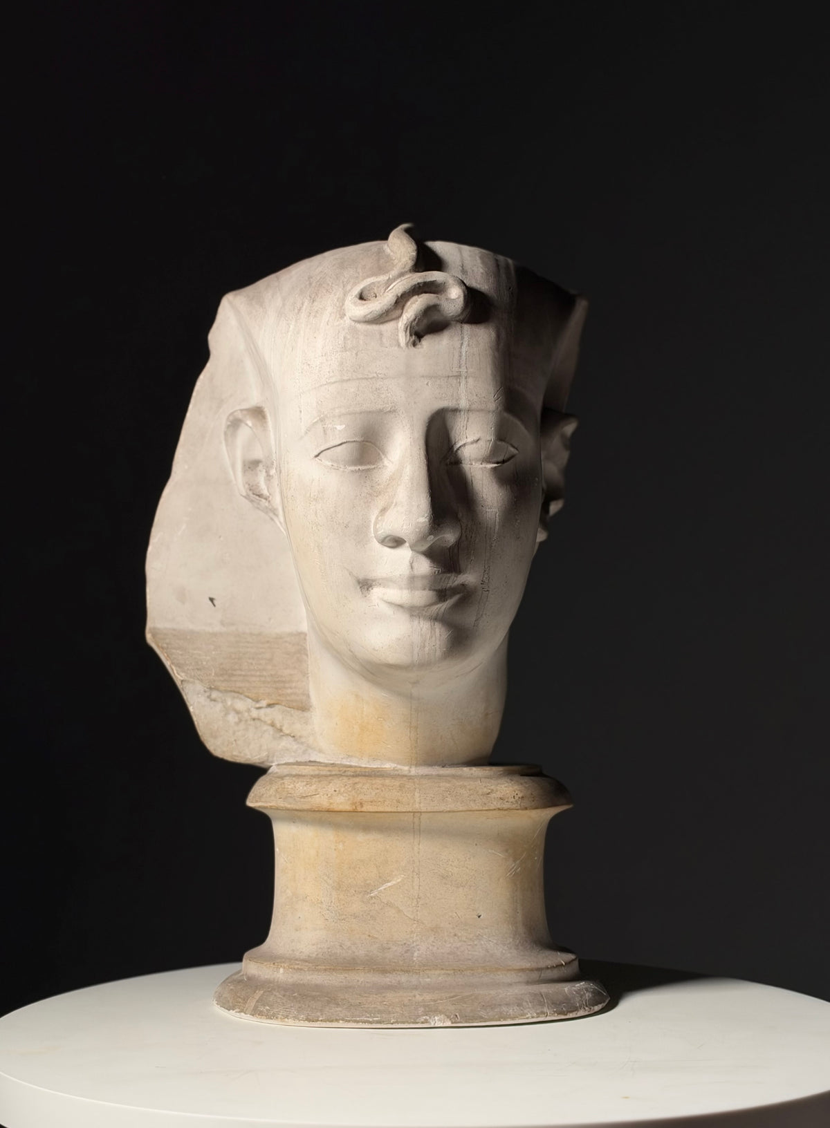 Plaster bust of an Egyptian pharaoh