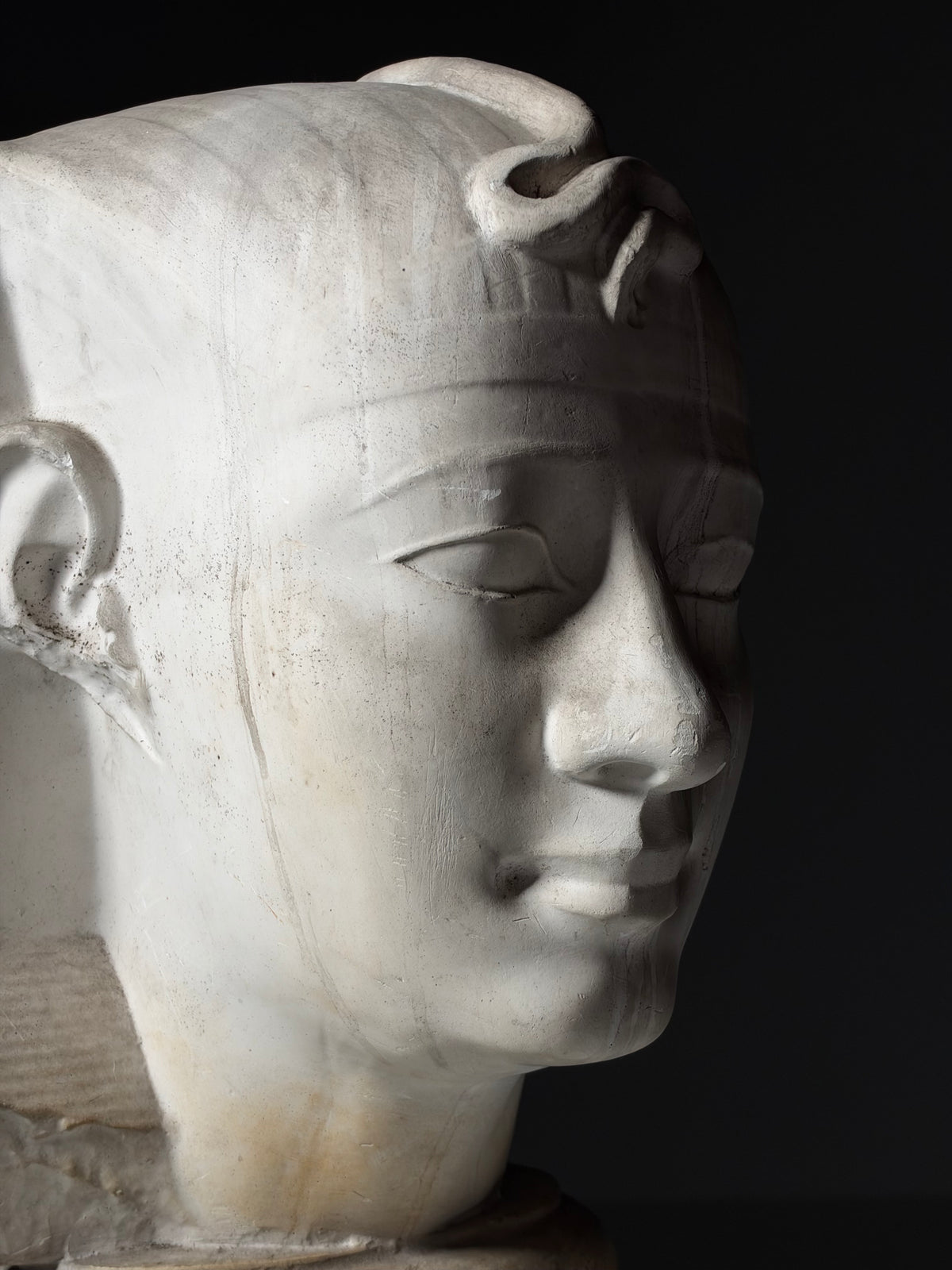 Plaster bust of an Egyptian pharaoh