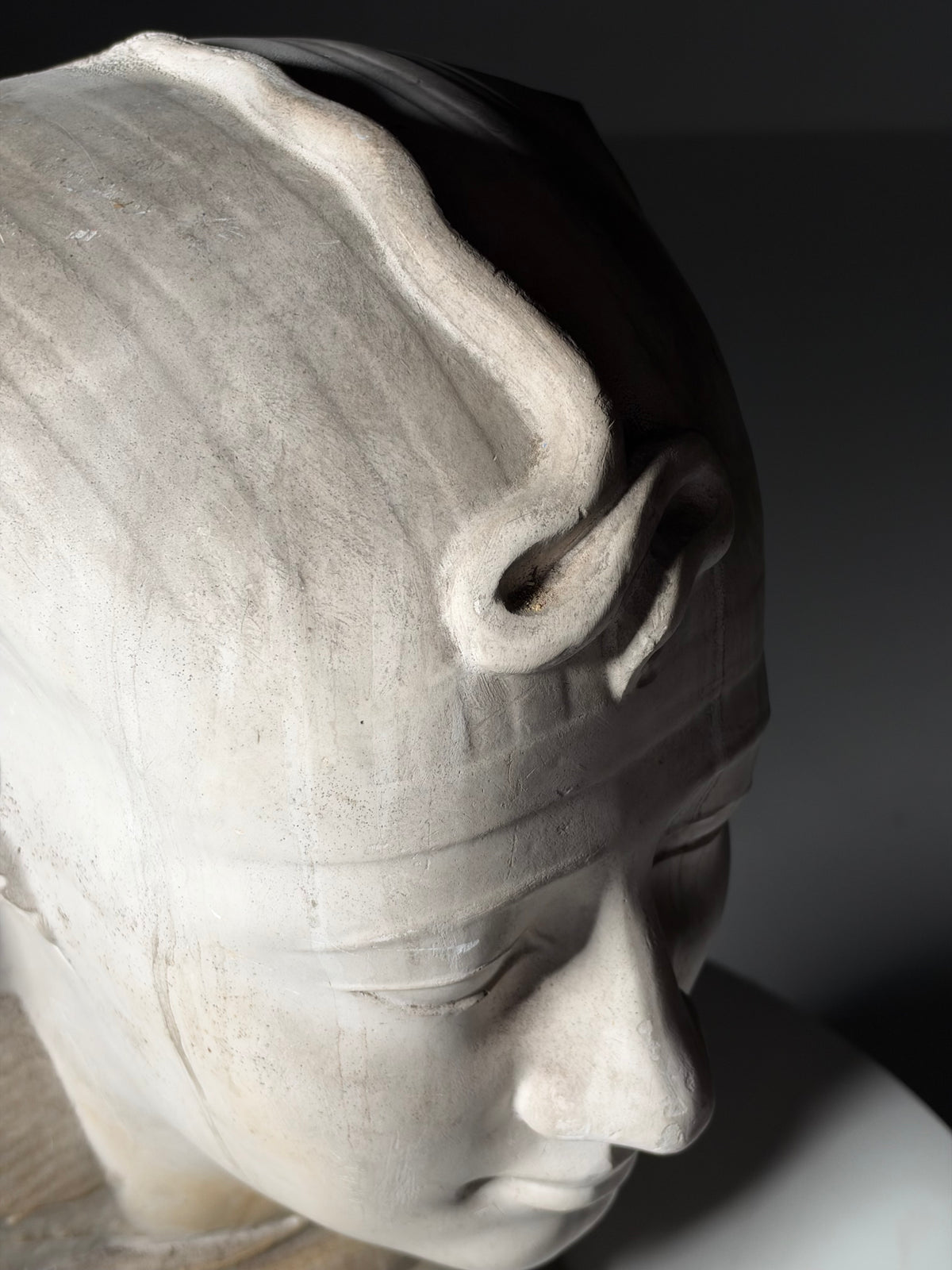 Plaster bust of an Egyptian pharaoh