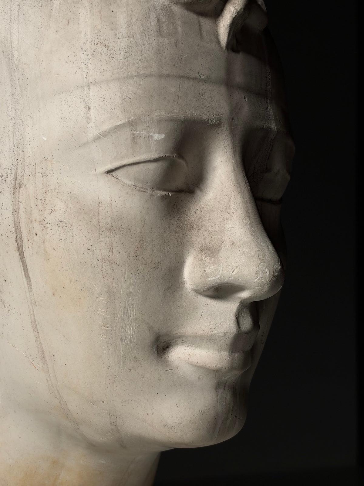 Plaster bust of an Egyptian pharaoh