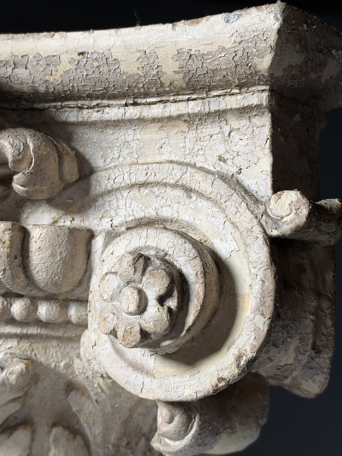 18th century oak capital set of 2