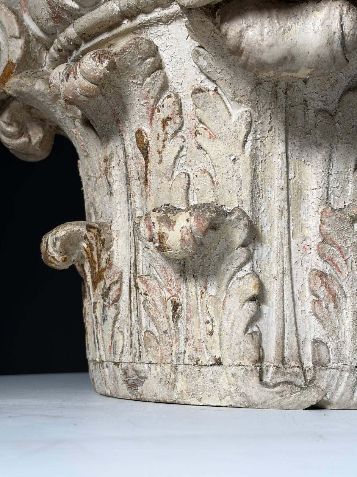 18th century oak capital set of 2