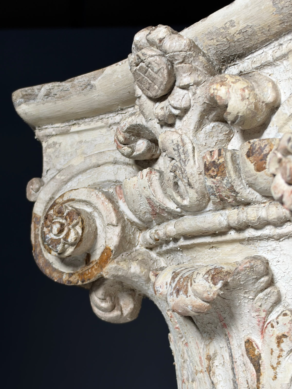 18th century oak capital set of 2