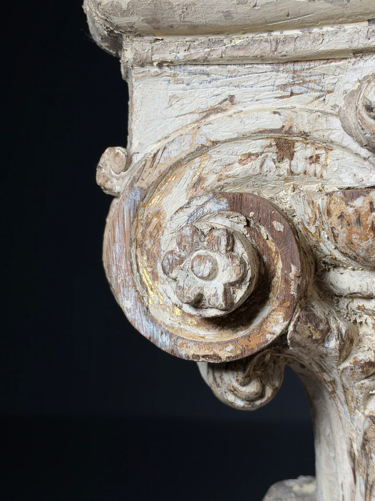 18th century oak capital set of 2