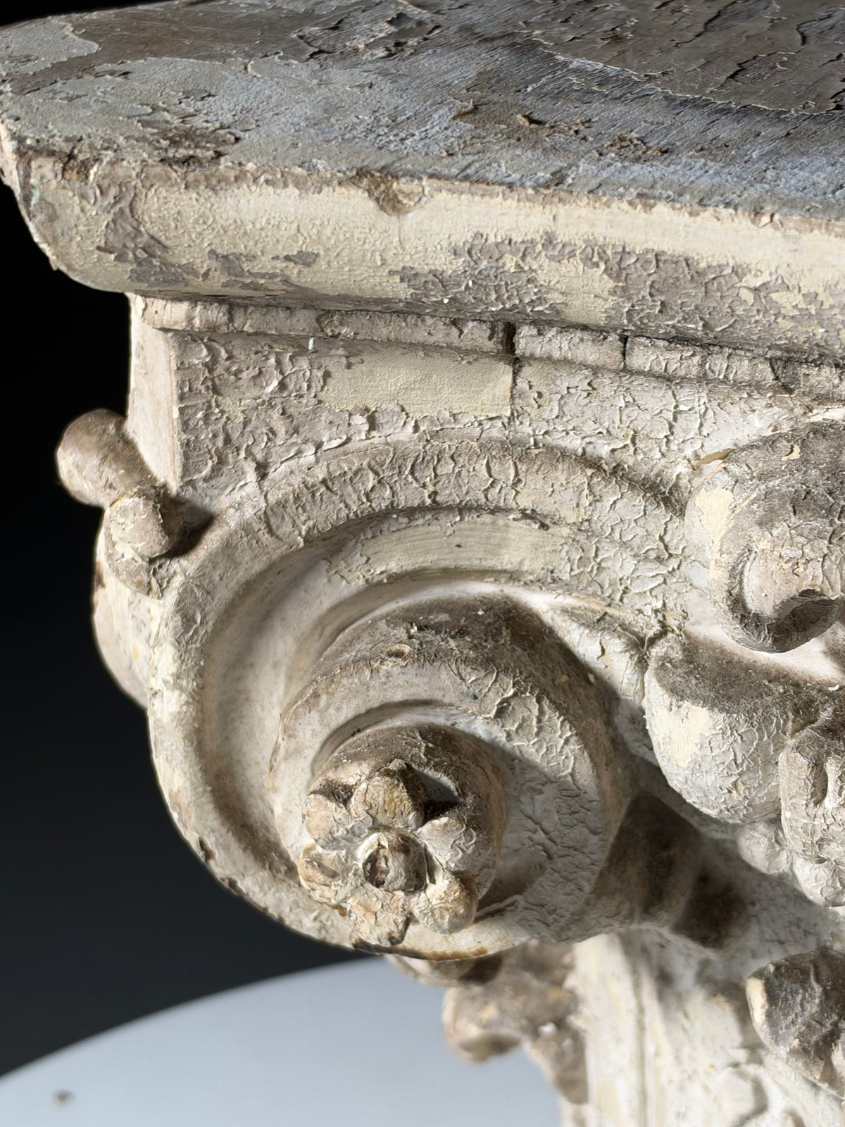 18th century oak capital set of 2