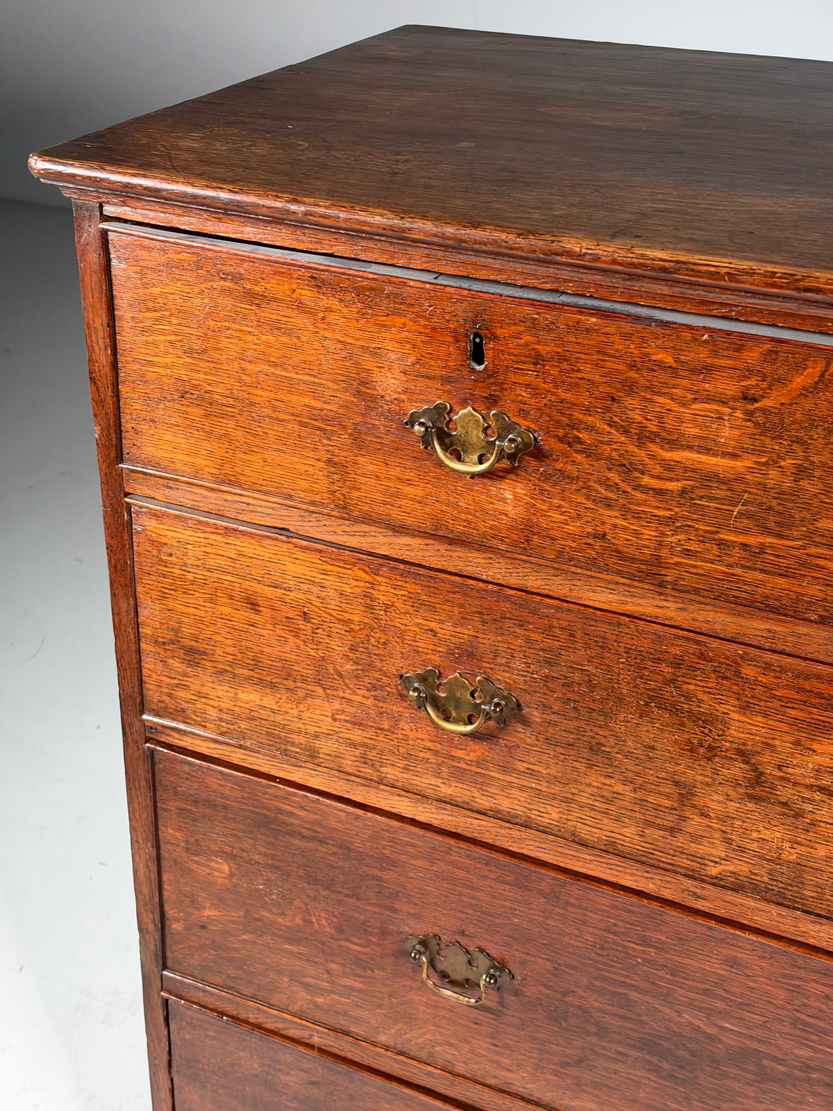 19th century English oak chest of drawers